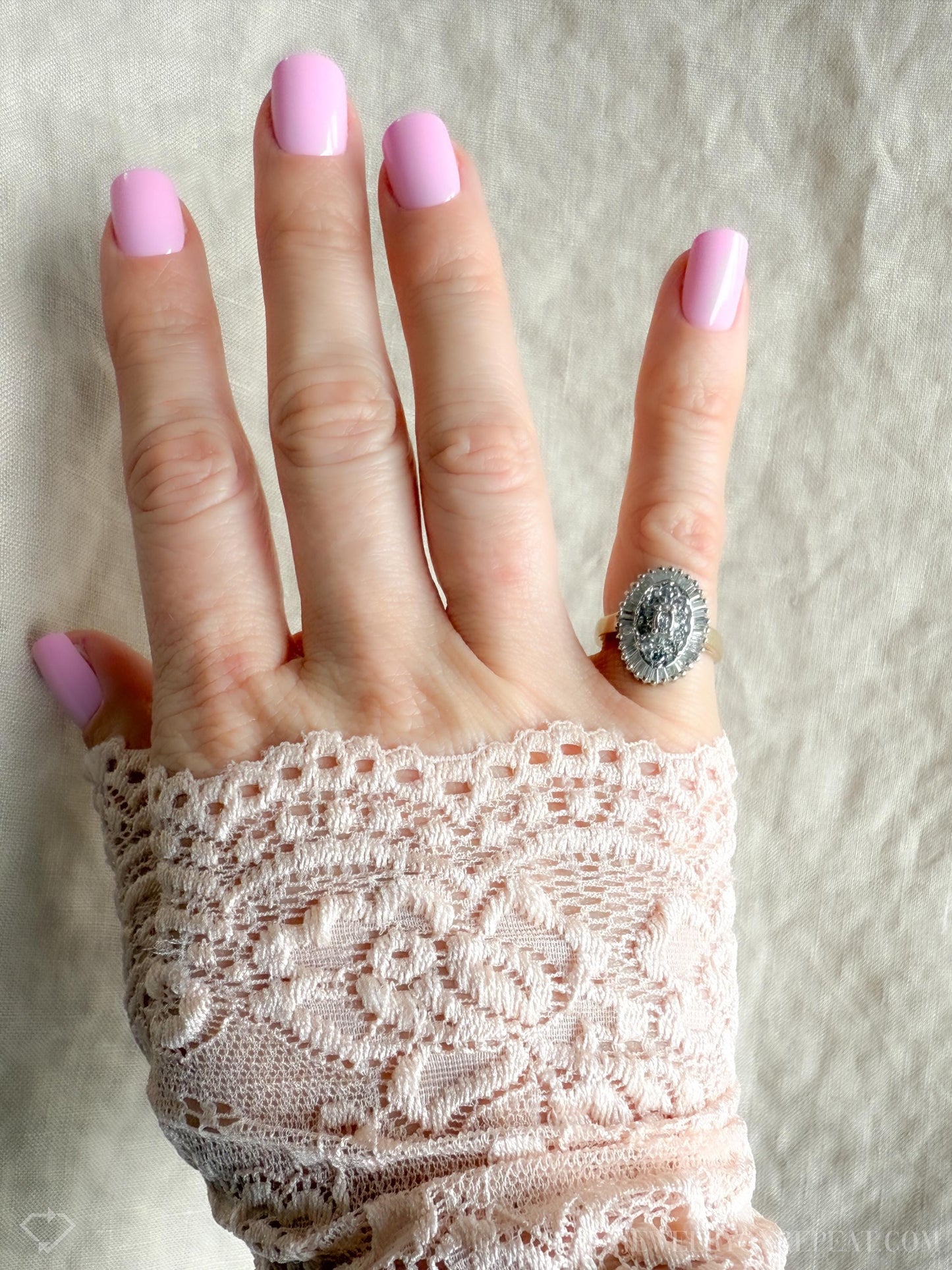 Vintage 1990s Diamond Engagement Ring, 14k Gold Cluster Halo Design • One-of-a-kind Bridal Jewelry