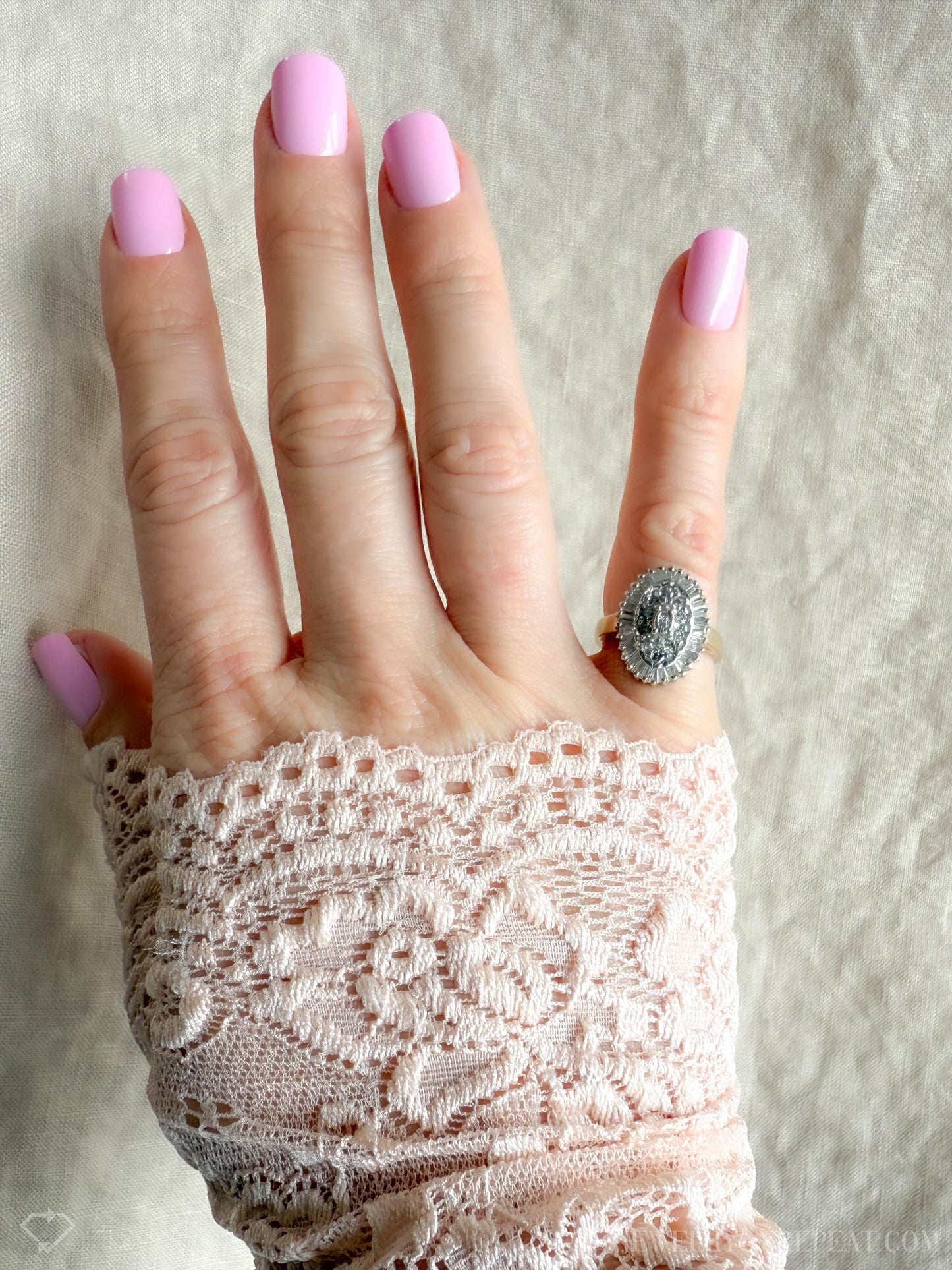 Vintage 1990s Diamond Engagement Ring, 14k Gold Cluster Halo Design • One-of-a-kind Bridal Jewelry