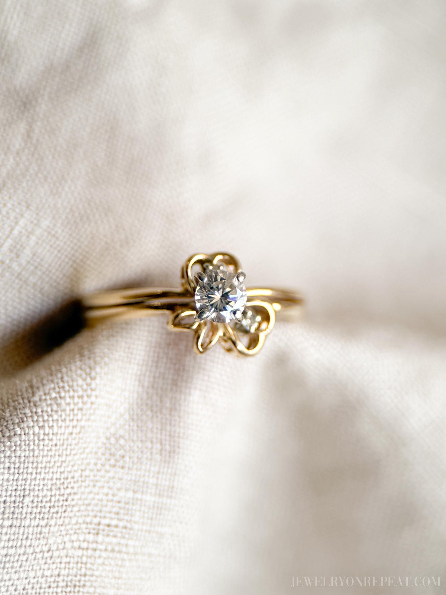 Vintage 1970s Diamond Engagement Ring in 14k Gold