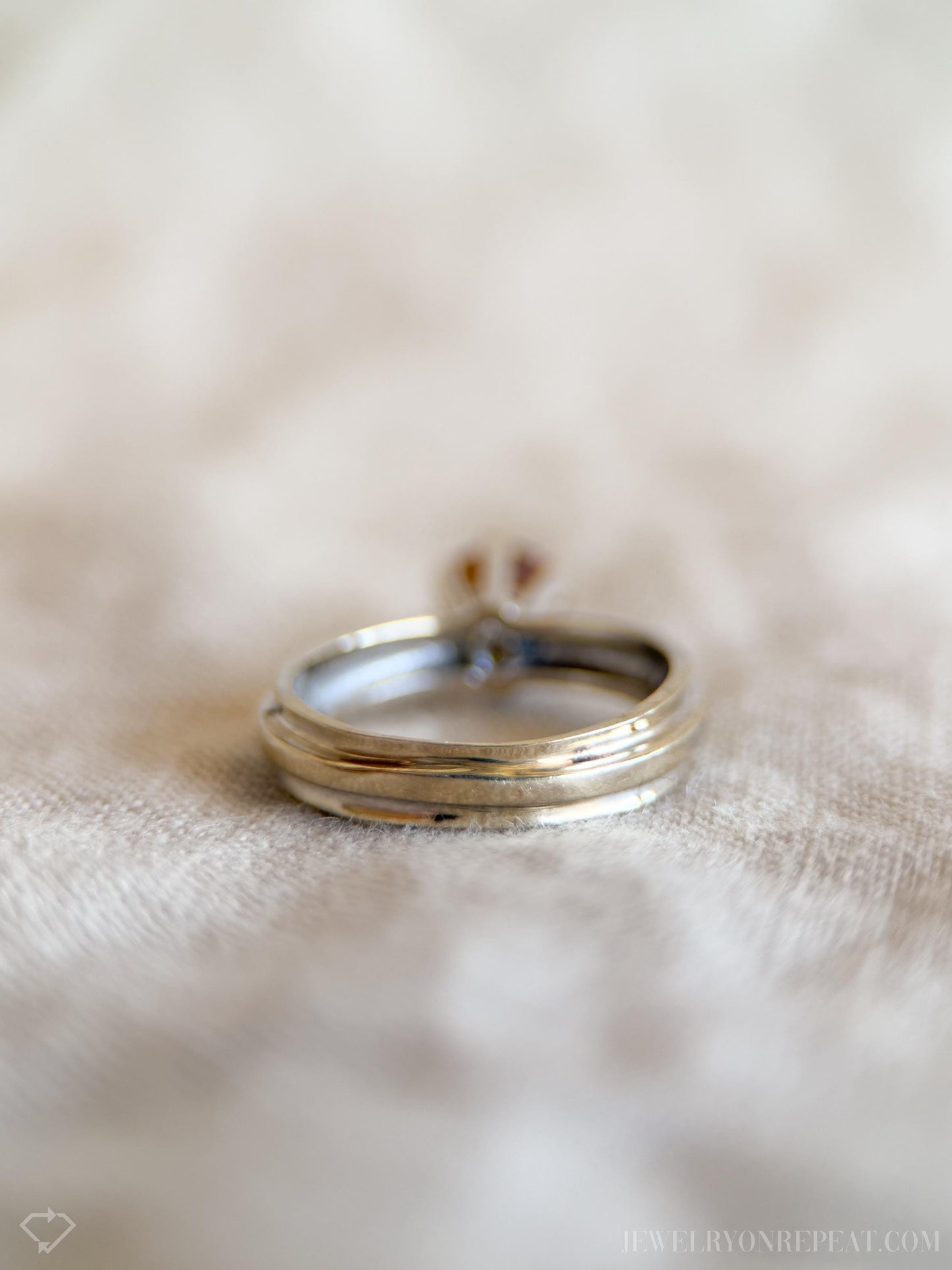 Vintage Yellow Garnet Engagement Ring, Round Cut, 14k White Gold, 1990s Solitaire Prong Setting