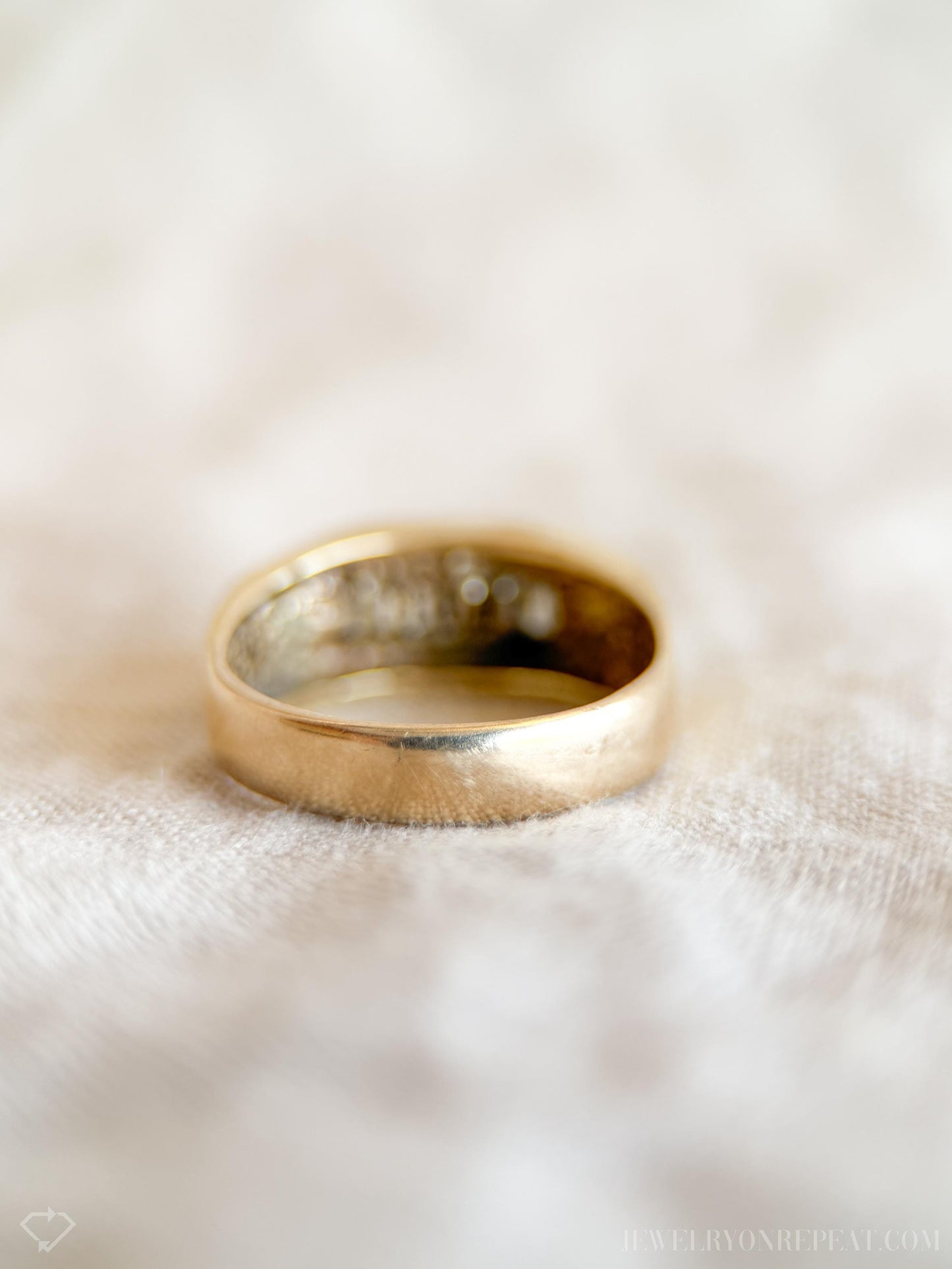 Vintage Baguette Diamond Channel Set Wedding Band in 14k Gold, Retro Jewelry from the 1990s - Timeless, Sustainable, @JewelryOnRepeat