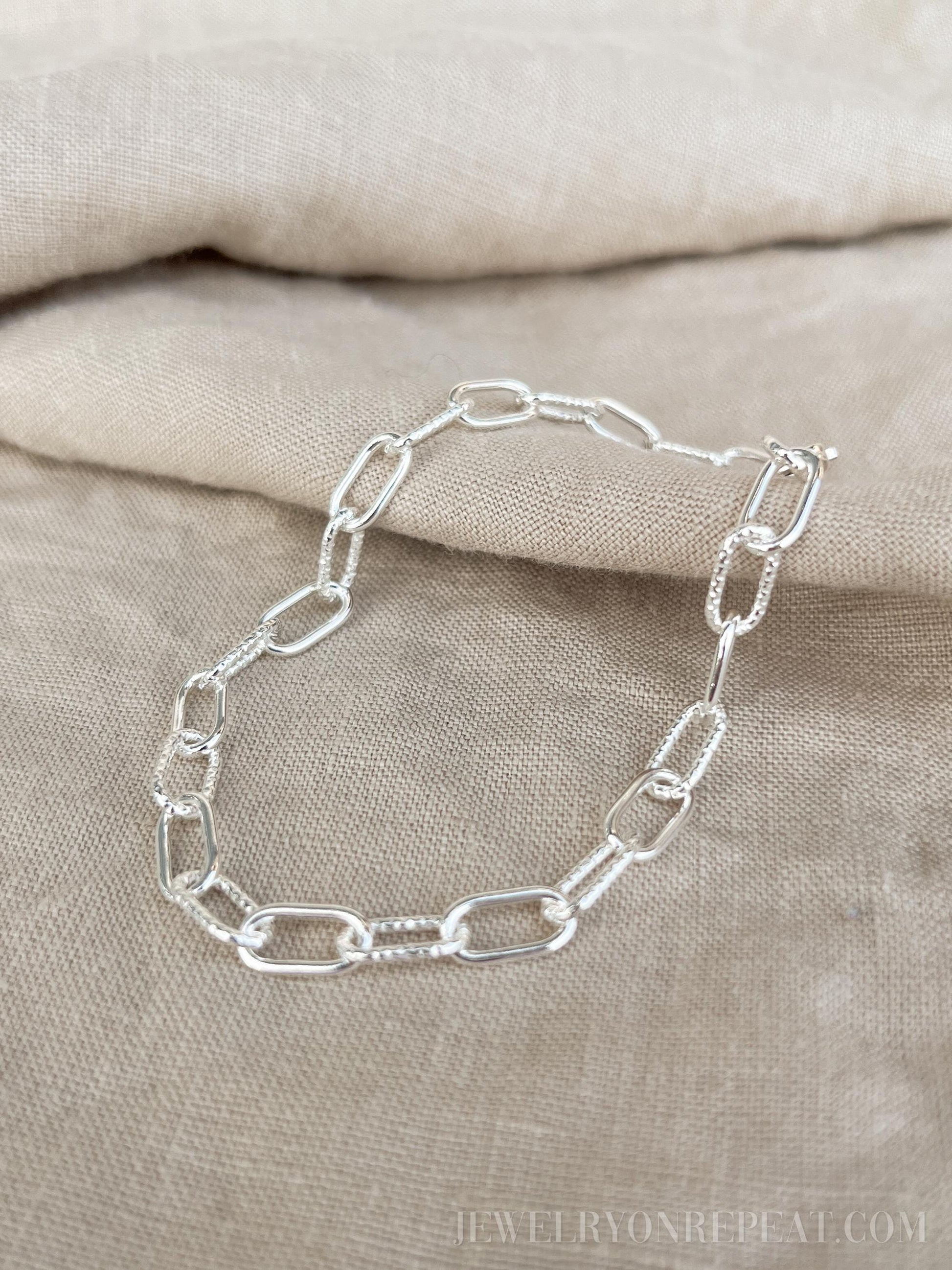 Chain Necklace or Bracelet in Sterling Silver, Cable, Paperclip, Rope Twist, Charm Bracelet