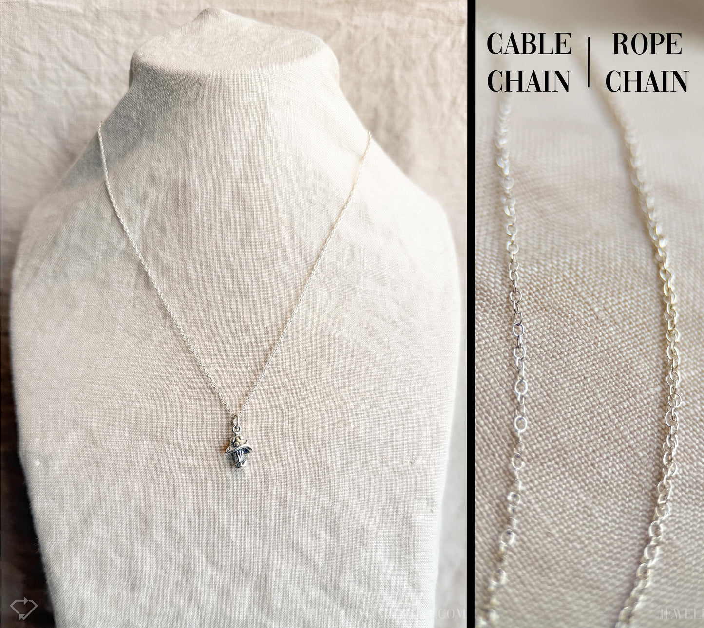 Mushroom Pendant in Solid Sterling Silver, Woodland Forest Themed Personalized Charm Jewelry - Timeless, Sustainable, @JewelryOnRepeat