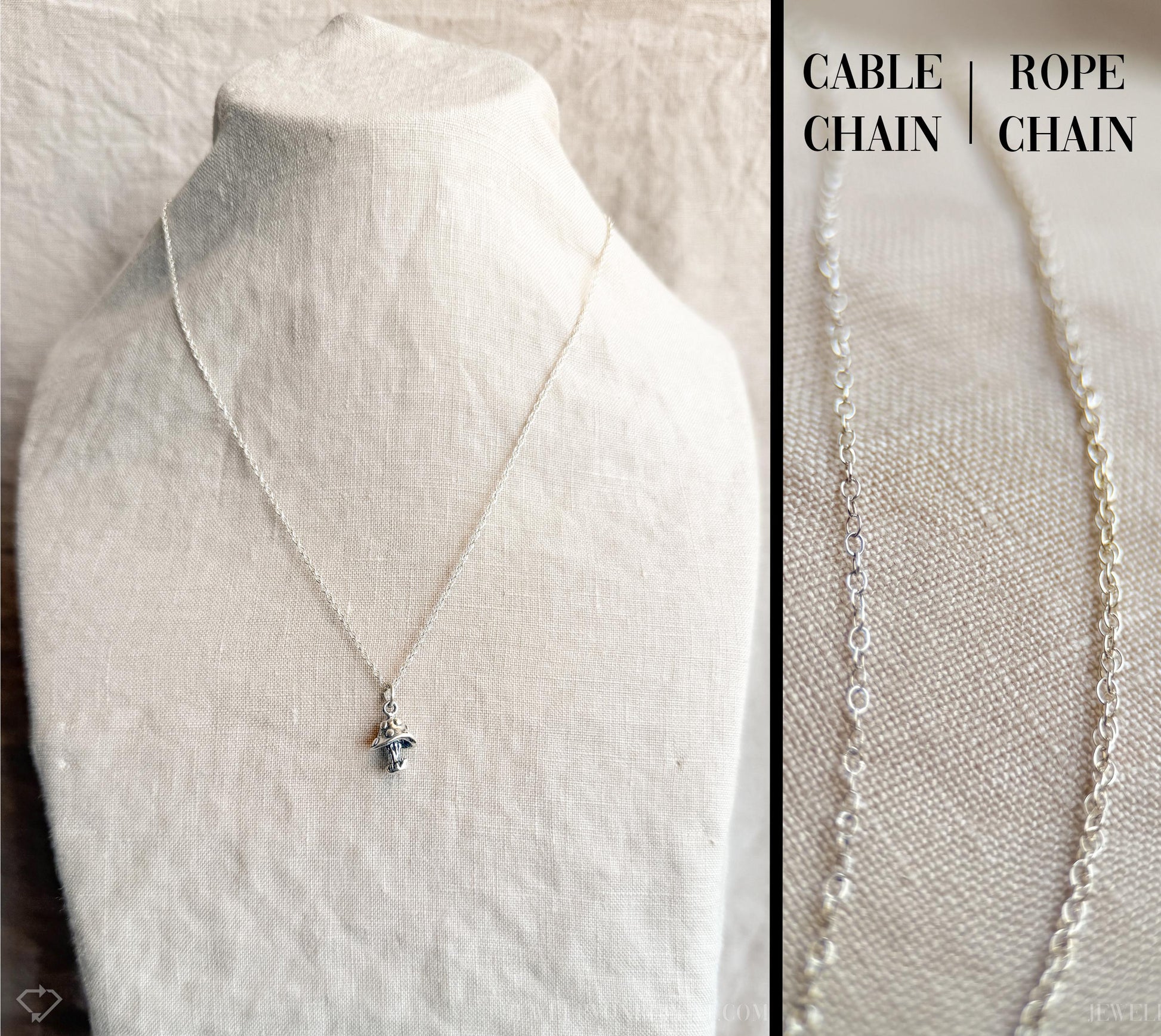 Mushroom Pendant in Solid Sterling Silver, Woodland Forest Themed Personalized Charm Jewelry - Timeless, Sustainable, @JewelryOnRepeat