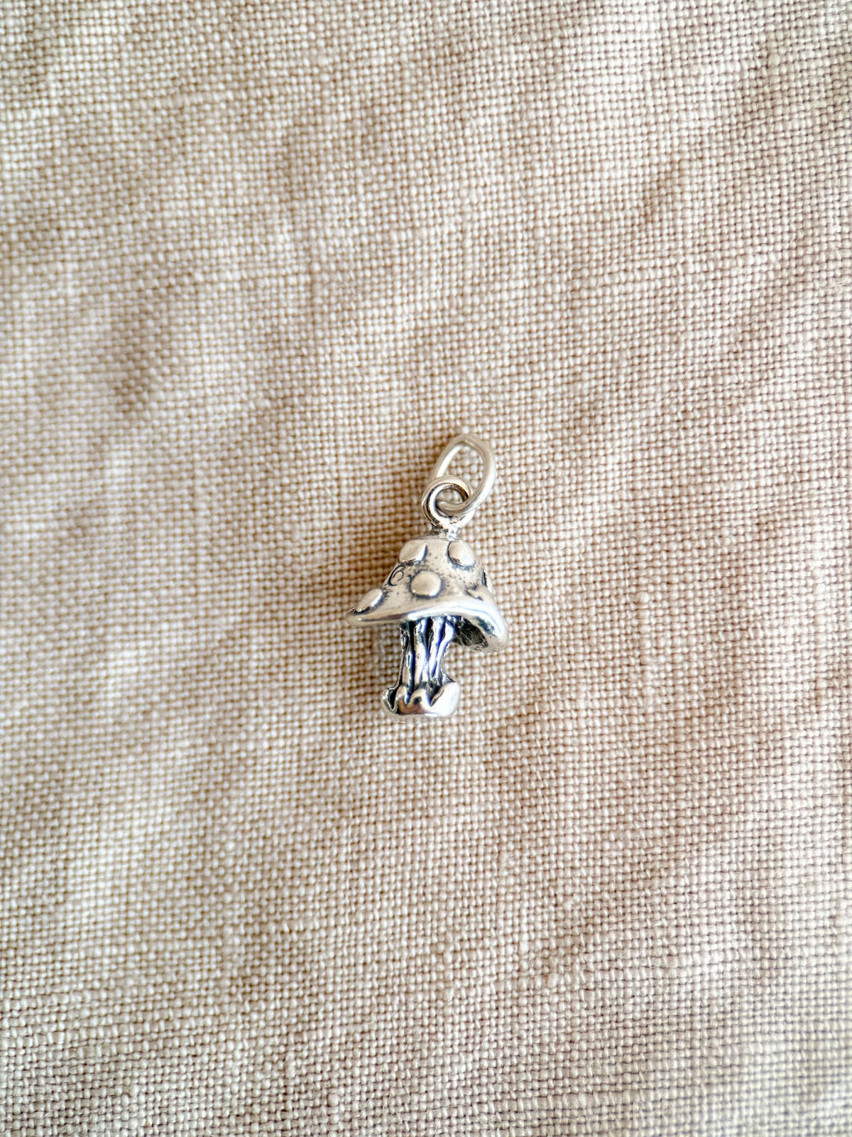 Sterling Silver Mushroom Nature Charm Necklace, Minimal Layering Jewelry, Gift for Her