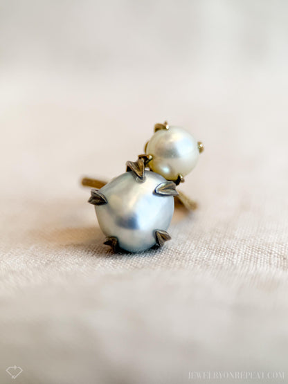 Vintage 1930s Pearl Ring in 10k Gold