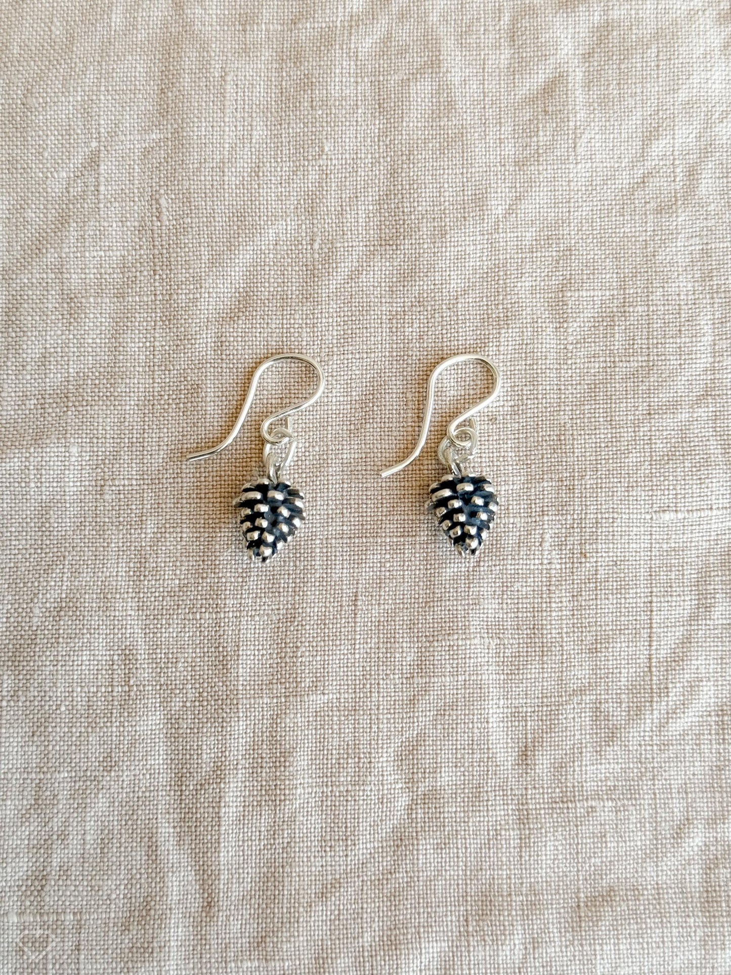 Pine Cone Charm Earrings in Solid Sterling Silver, Nature Themed Personalized Charm Jewelry - Timeless, Sustainable, @JewelryOnRepeat