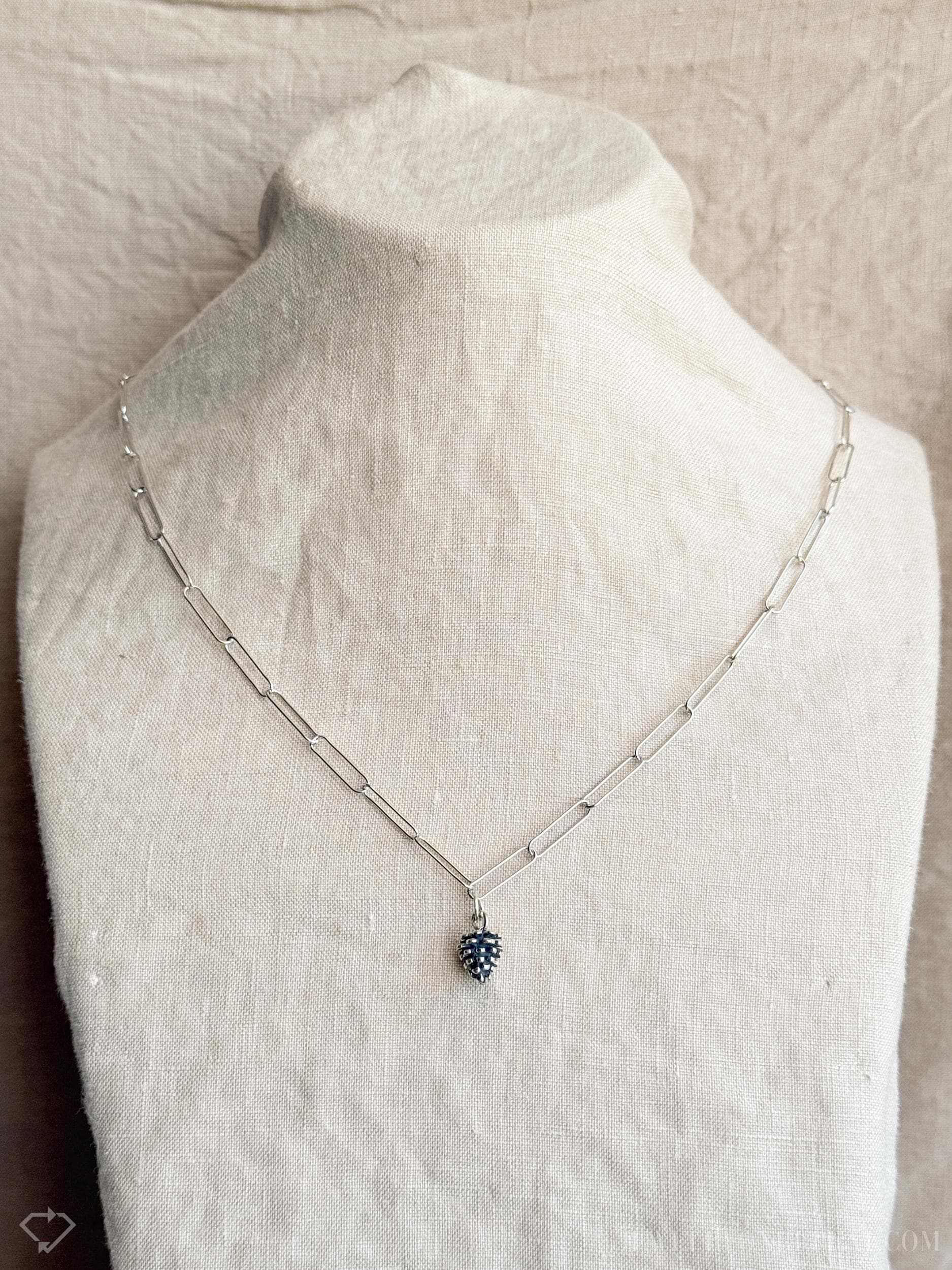 Pine Cone Necklace in Solid Sterling Silver, Nature and Woodland Themed Personalized Charm Jewelry - Timeless, Sustainable, @JewelryOnRepeat