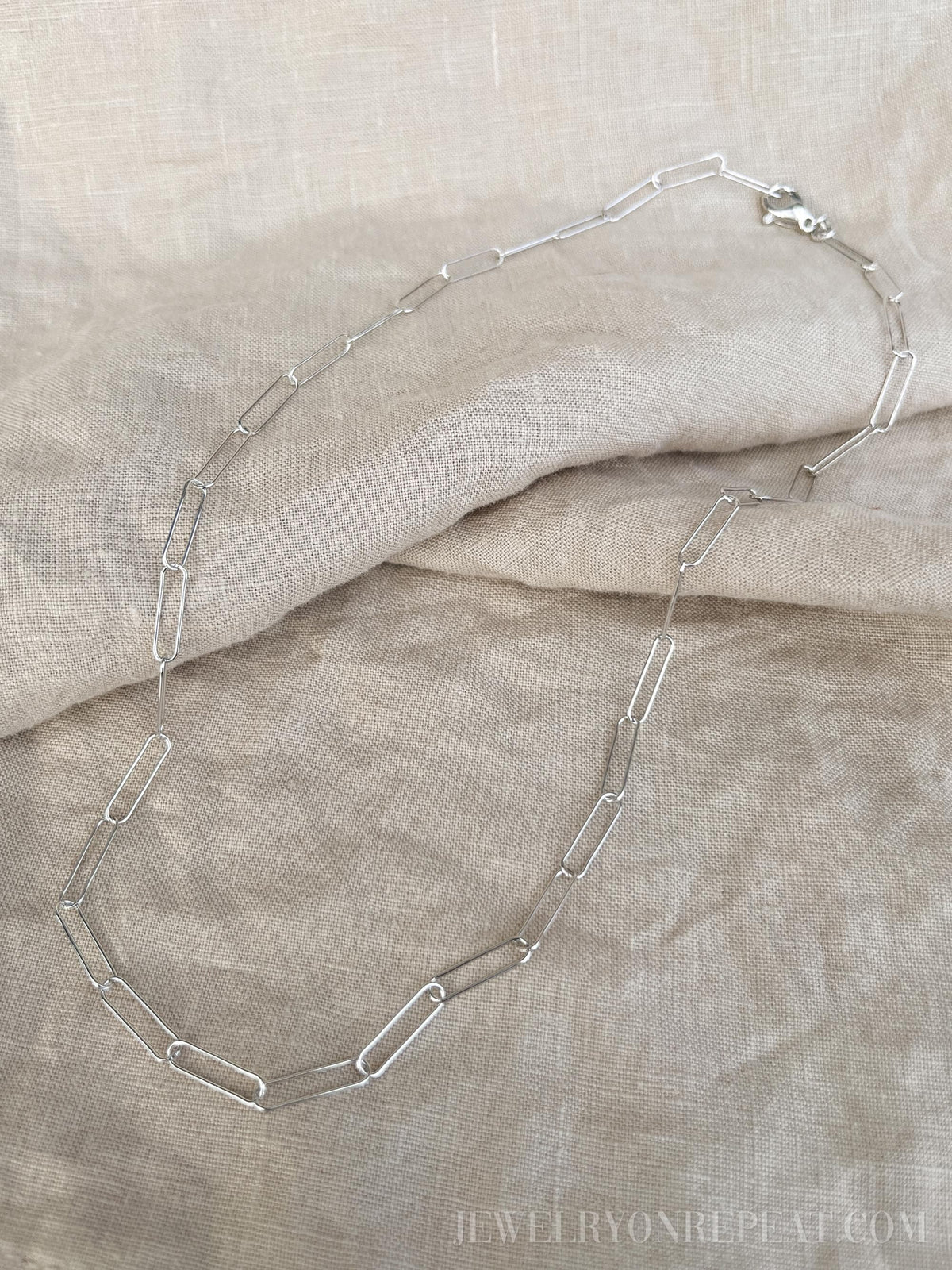 Chain Necklace or Bracelet in Sterling Silver, Cable, Paperclip, Rope Twist, Charm Bracelet