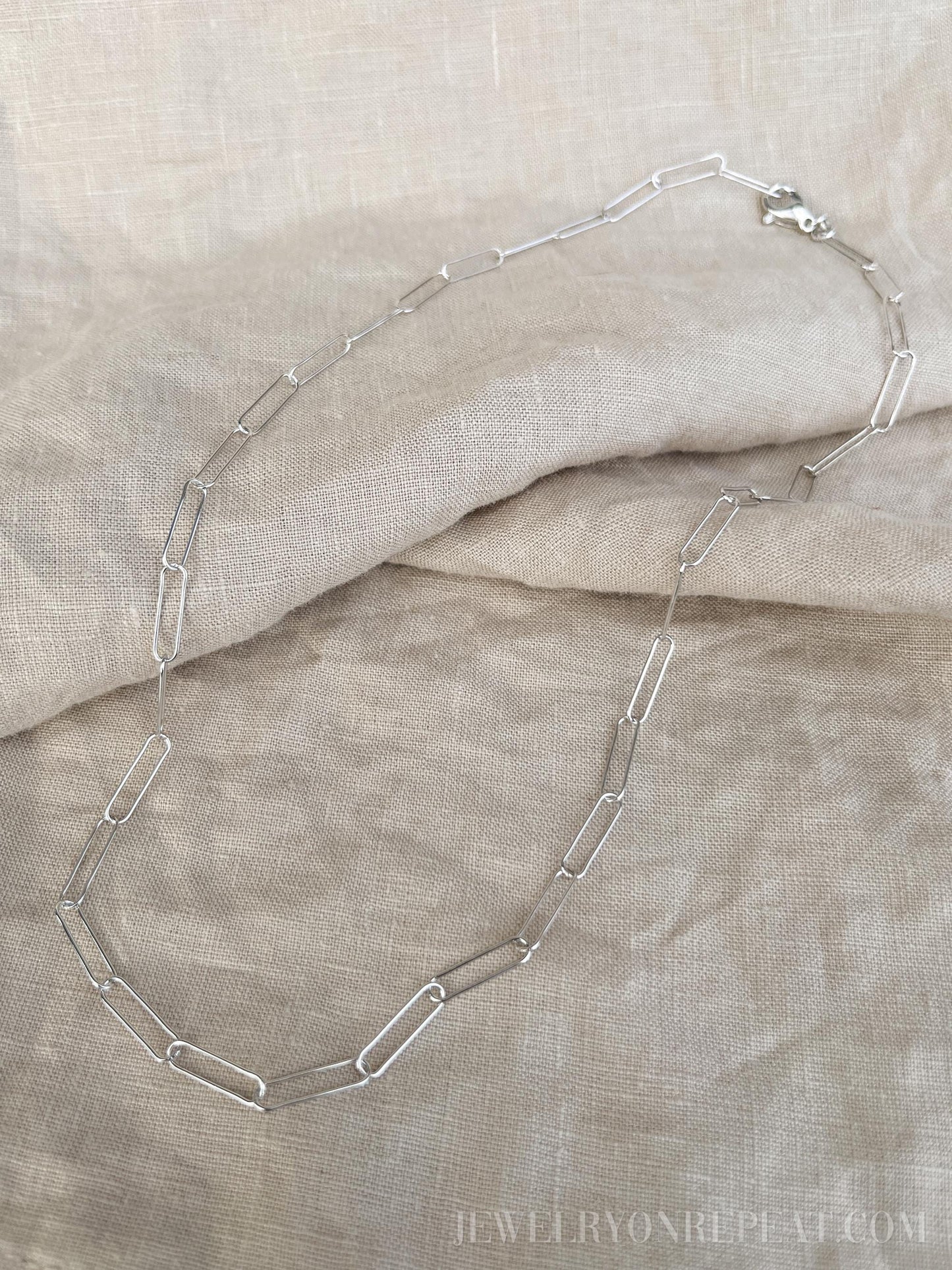 Chain Necklace or Bracelet in Sterling Silver, Cable, Paperclip, Rope Twist, Charm Bracelet