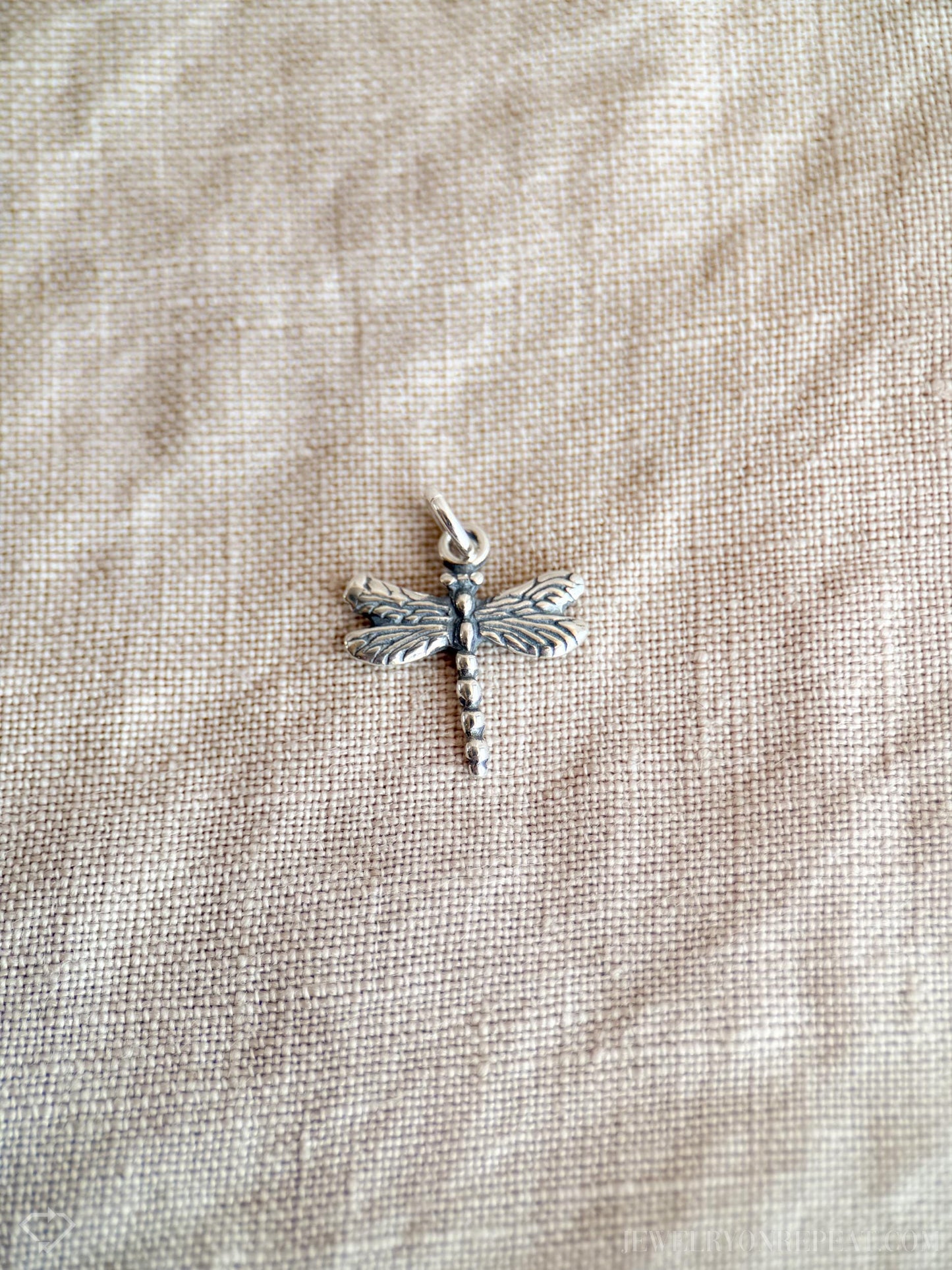 Sterling Silver Dragonfly Insect Charm Necklace, Minimal Layering Jewelry, Gift for Her