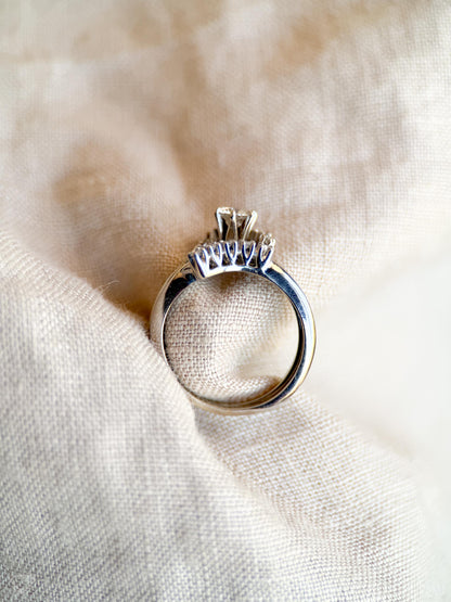 Vintage 1950s Bridal Set, Diamond Engagement Ring & Wedding Band