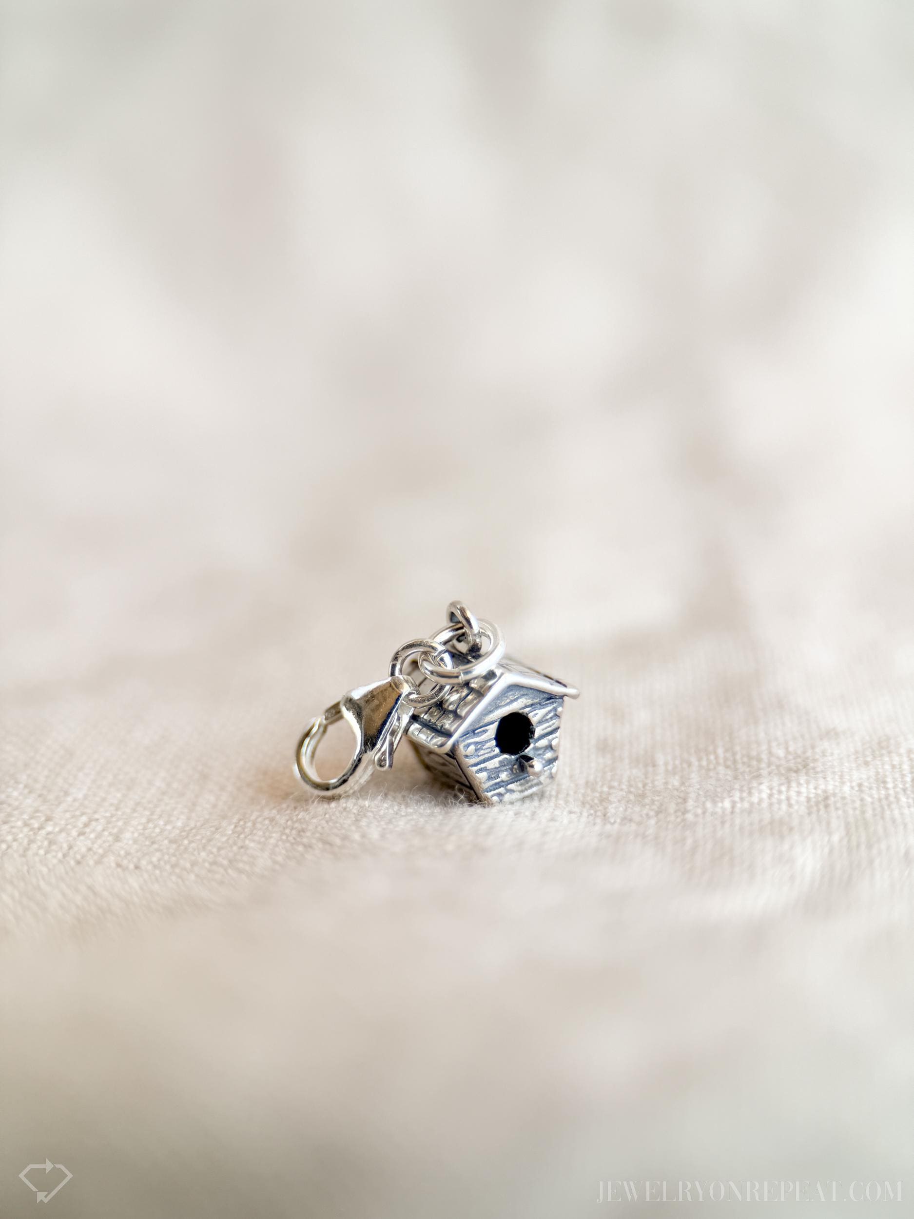 Birdhouse Charm Bracelet in Solid Sterling Silver, Birds and Garden Themed Personalized Jewelry - Timeless, Sustainable, @JewelryOnRepeat