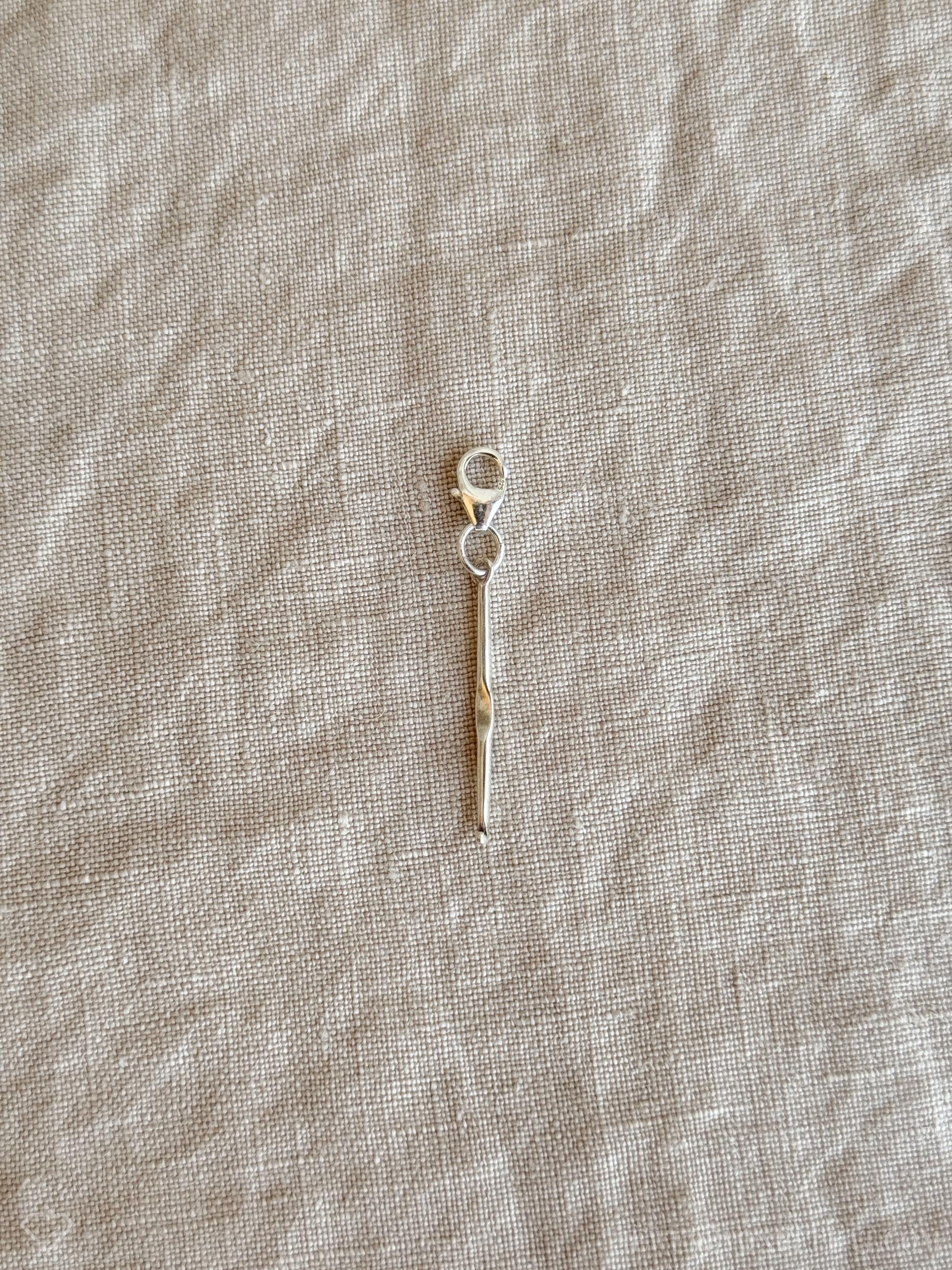 Crochet Hook Charm Bracelet in Solid Sterling Silver, Art and Crafting Themed Fine Jewelry Charms - Timeless, Sustainable, @JewelryOnRepeat
