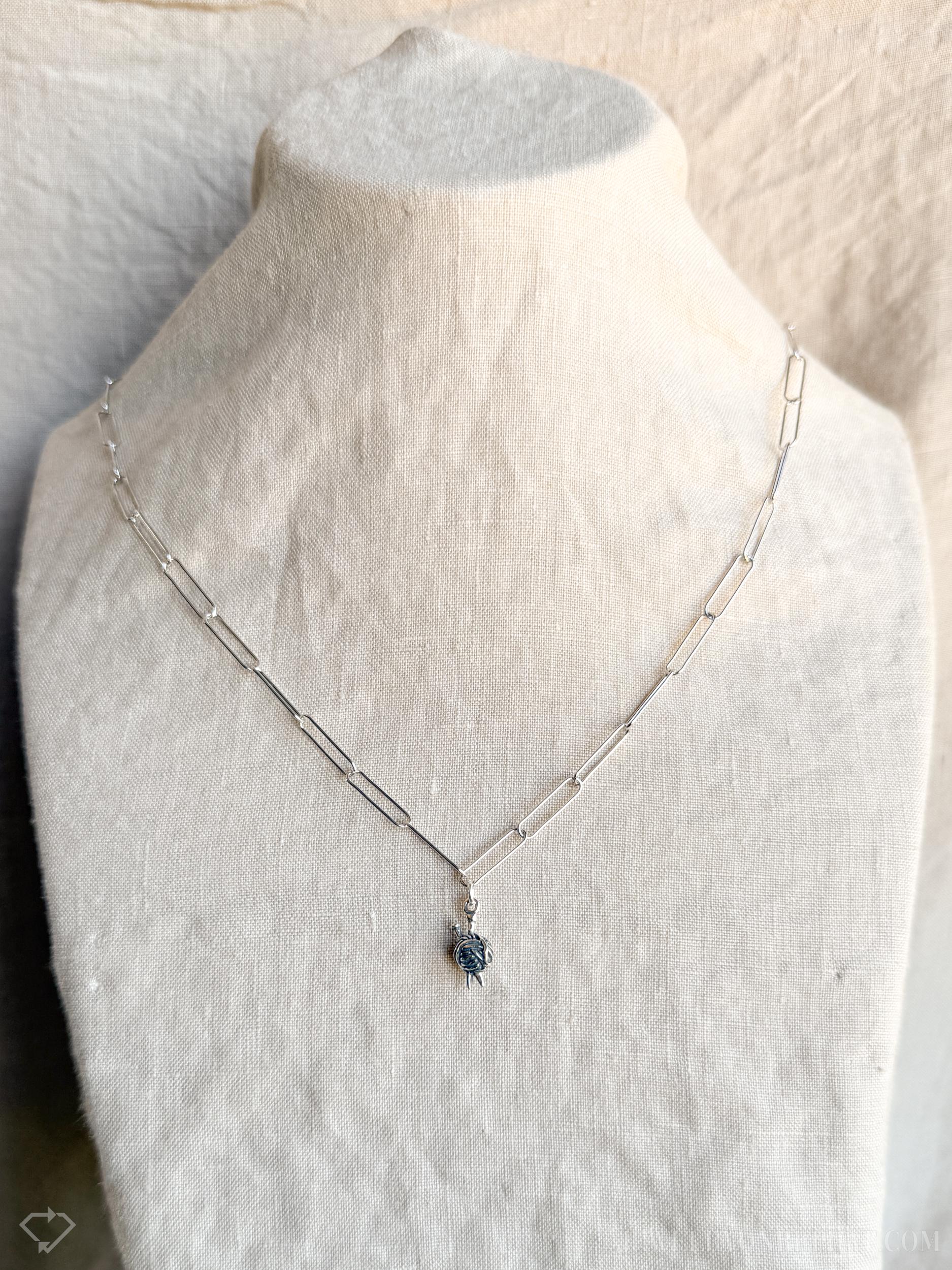 Knitting Necklace in Solid Sterling Silver, Crafting Themed Personalized Charm Jewelry - Timeless, Sustainable, @JewelryOnRepeat