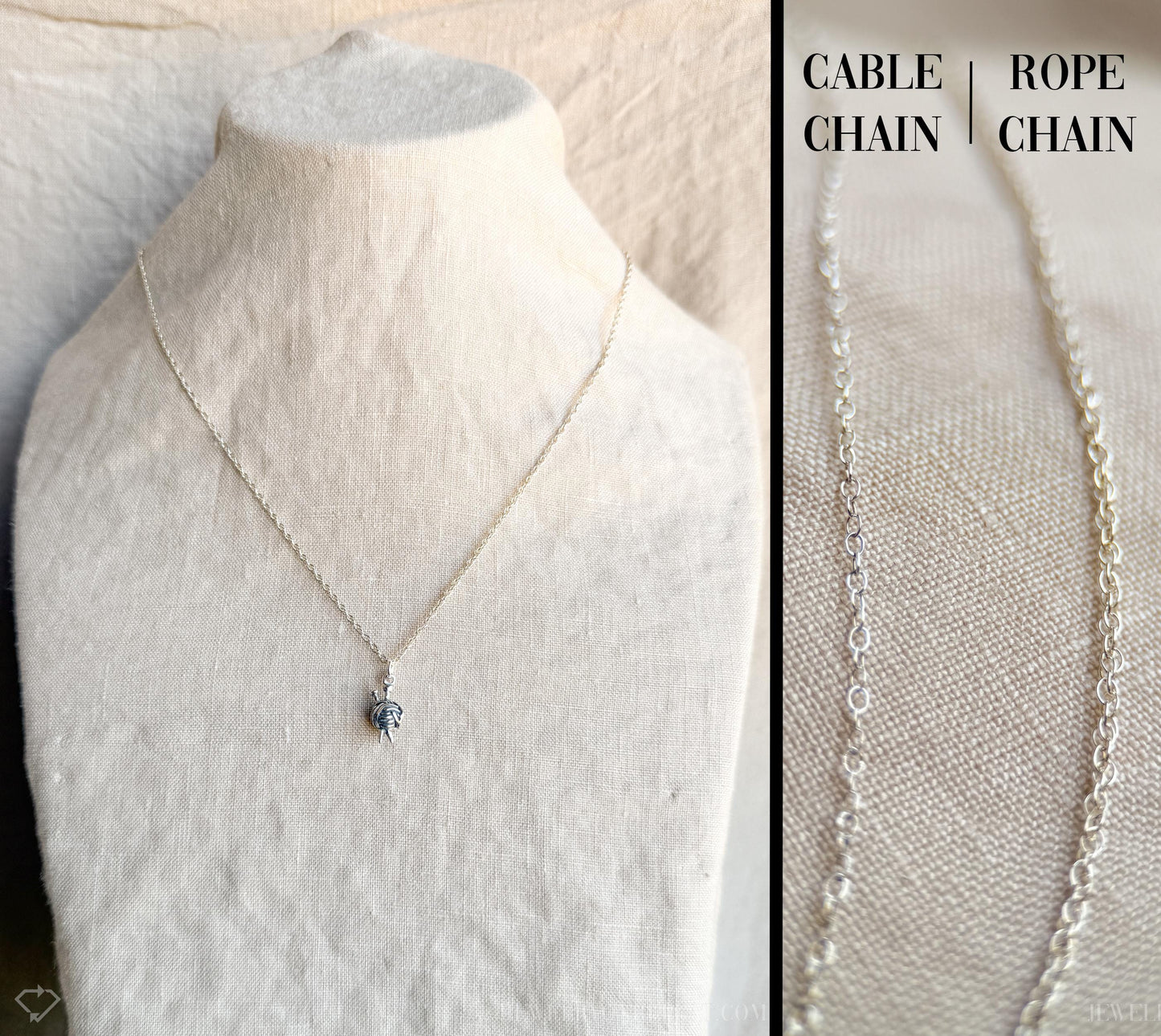 Knitting Necklace in Solid Sterling Silver, Crafting Themed Personalized Charm Jewelry - Timeless, Sustainable, @JewelryOnRepeat