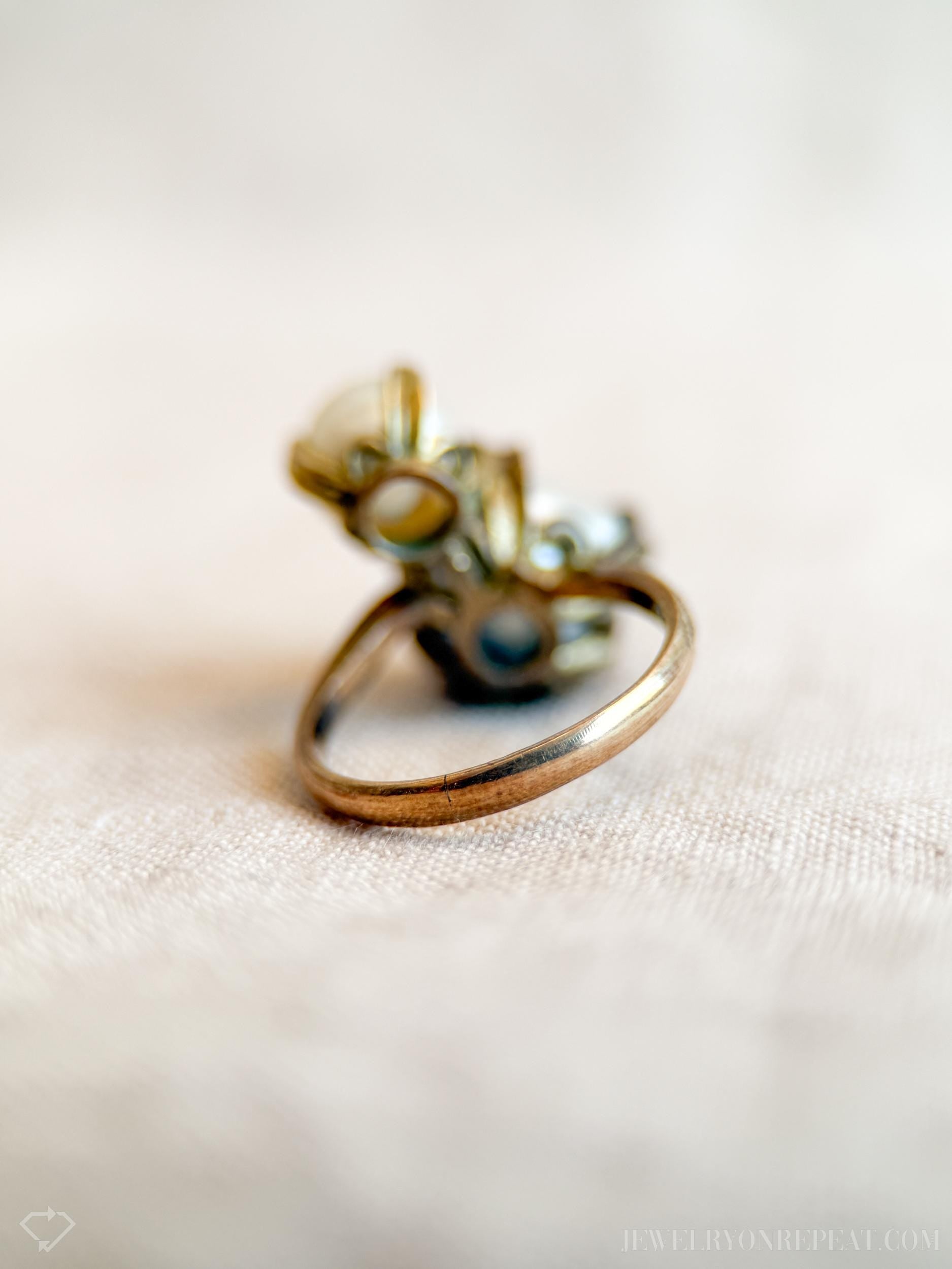 Vintage 1930s Pearl Ring in 10k Gold