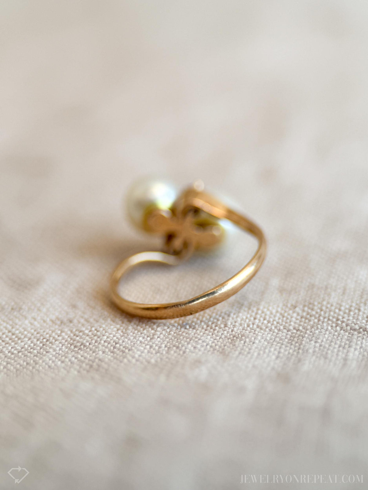 Vintage 1970s Pearl & Ruby Ring in 14k Gold
