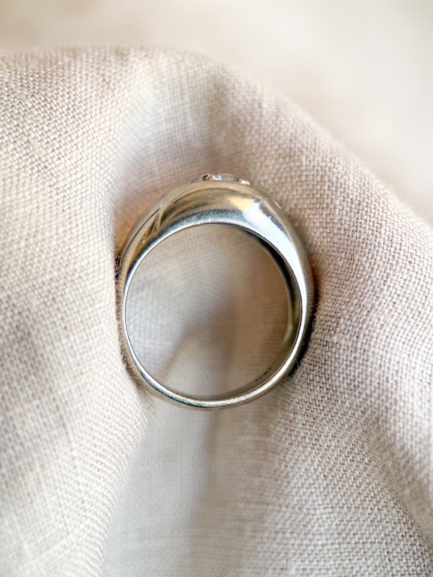 Vintage Diamond Engagement Ring, Old Mine Cut, 10k Gold, 1930s Art Deco Wedding Band