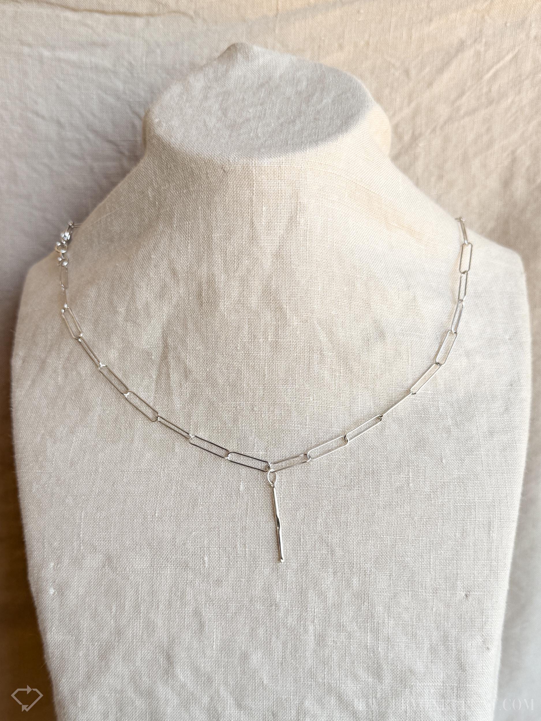 Crochet Hook Necklace in Solid Sterling Silver, Art and Crafting Themed Fine Jewelry Charms - Timeless, Sustainable, @JewelryOnRepeat