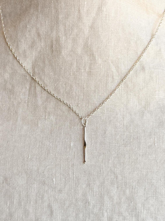 Crochet Hook Necklace in Solid Sterling Silver, Art and Crafting Themed Fine Jewelry Charms - Timeless, Sustainable, @JewelryOnRepeat