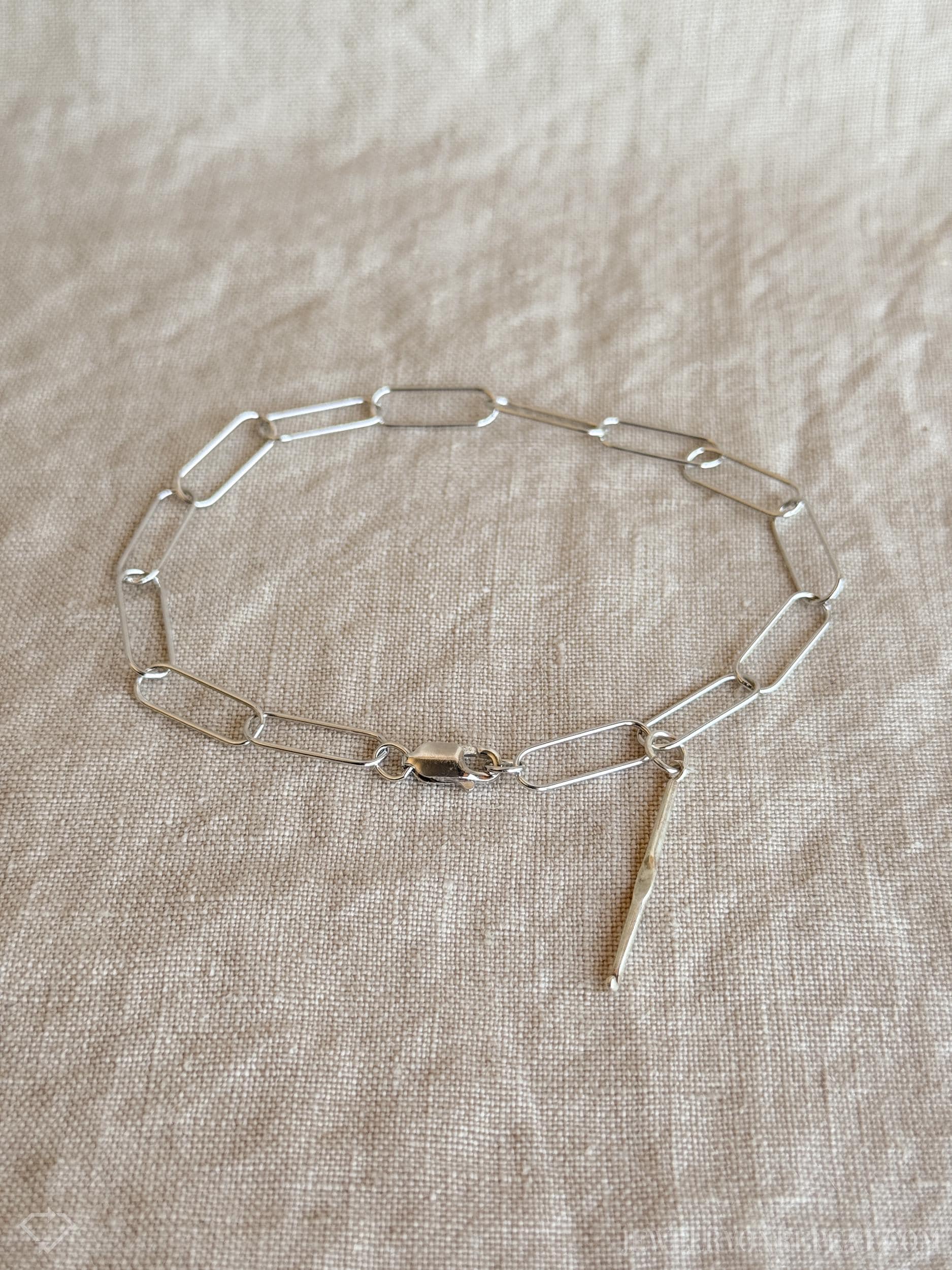 Crochet Hook Charm Bracelet in Solid Sterling Silver, Art and Crafting Themed Fine Jewelry Charms - Timeless, Sustainable, @JewelryOnRepeat