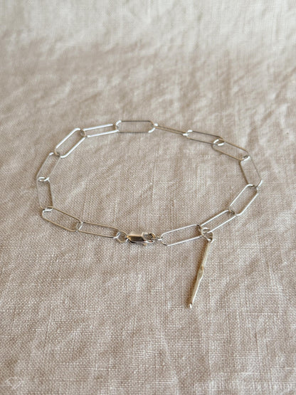 Crochet Hook Charm Bracelet in Solid Sterling Silver, Art and Crafting Themed Fine Jewelry Charms - Timeless, Sustainable, @JewelryOnRepeat