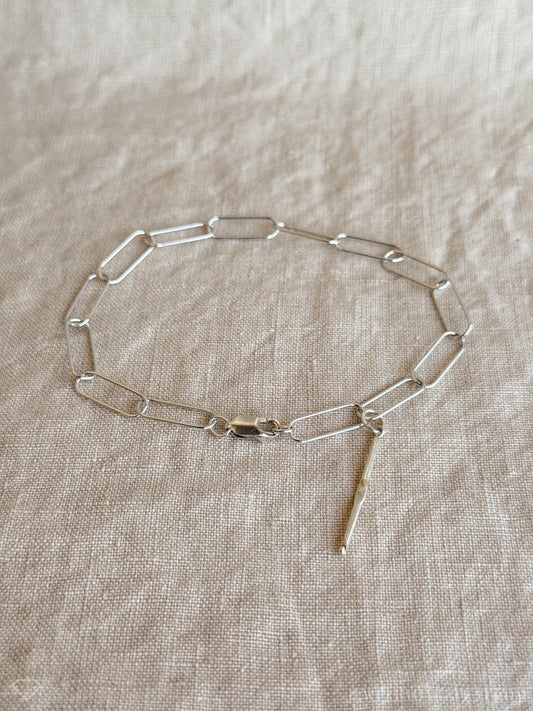 Crochet Hook Charm Bracelet in Solid Sterling Silver, Art and Crafting Themed Fine Jewelry Charms - Timeless, Sustainable, @JewelryOnRepeat