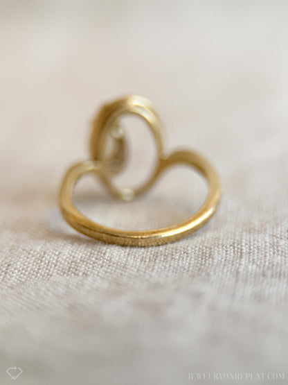 Vintage 1970s Marquise Opal Ellipse Ring in 10k Gold