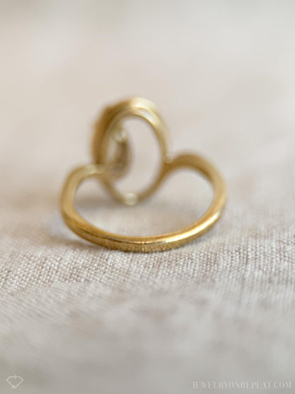 Vintage Opal Ring, 10k Gold, Marquise Ellipse Statement Ring, Unique Gemstone Jewelry