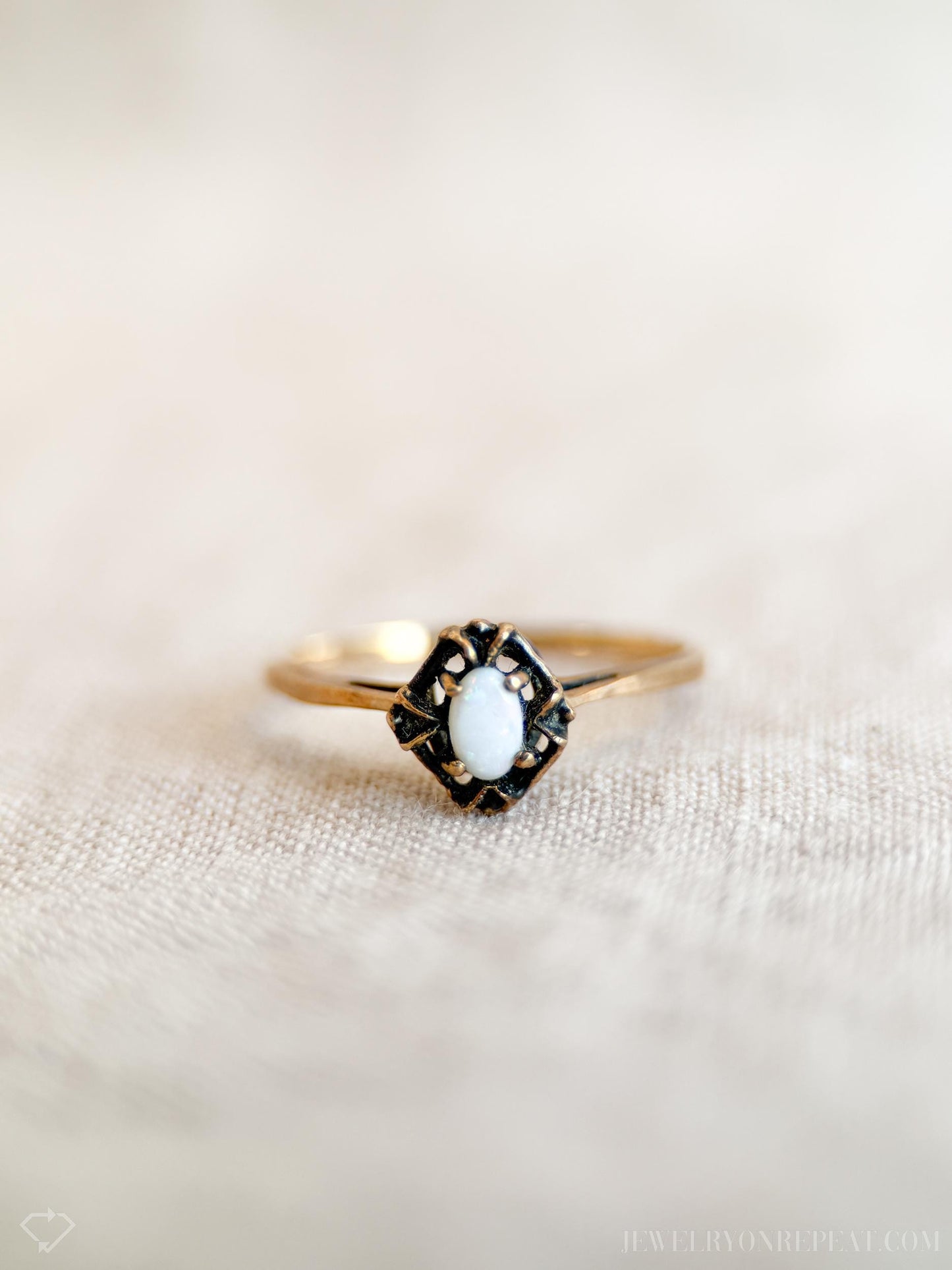 Vintage 1970s Opal Ring in 10k Gold