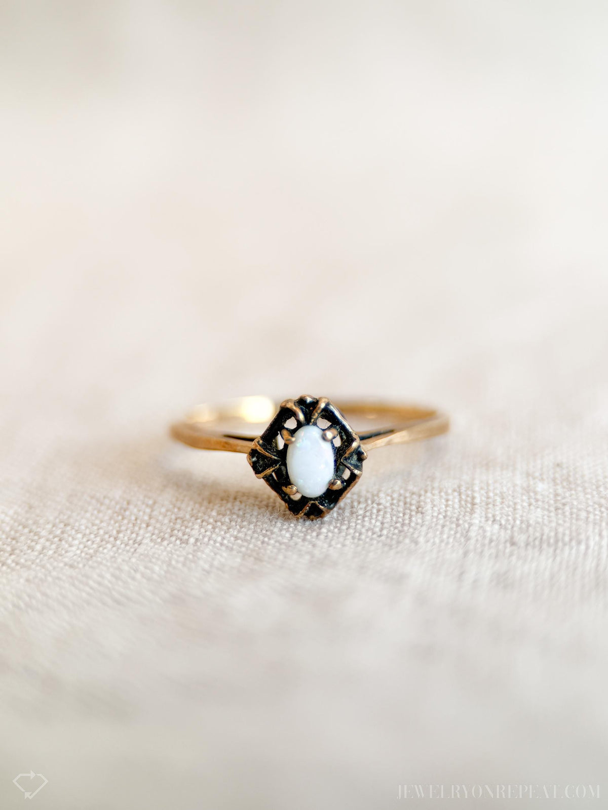 Vintage 1970s Opal Ring in 10k Gold
