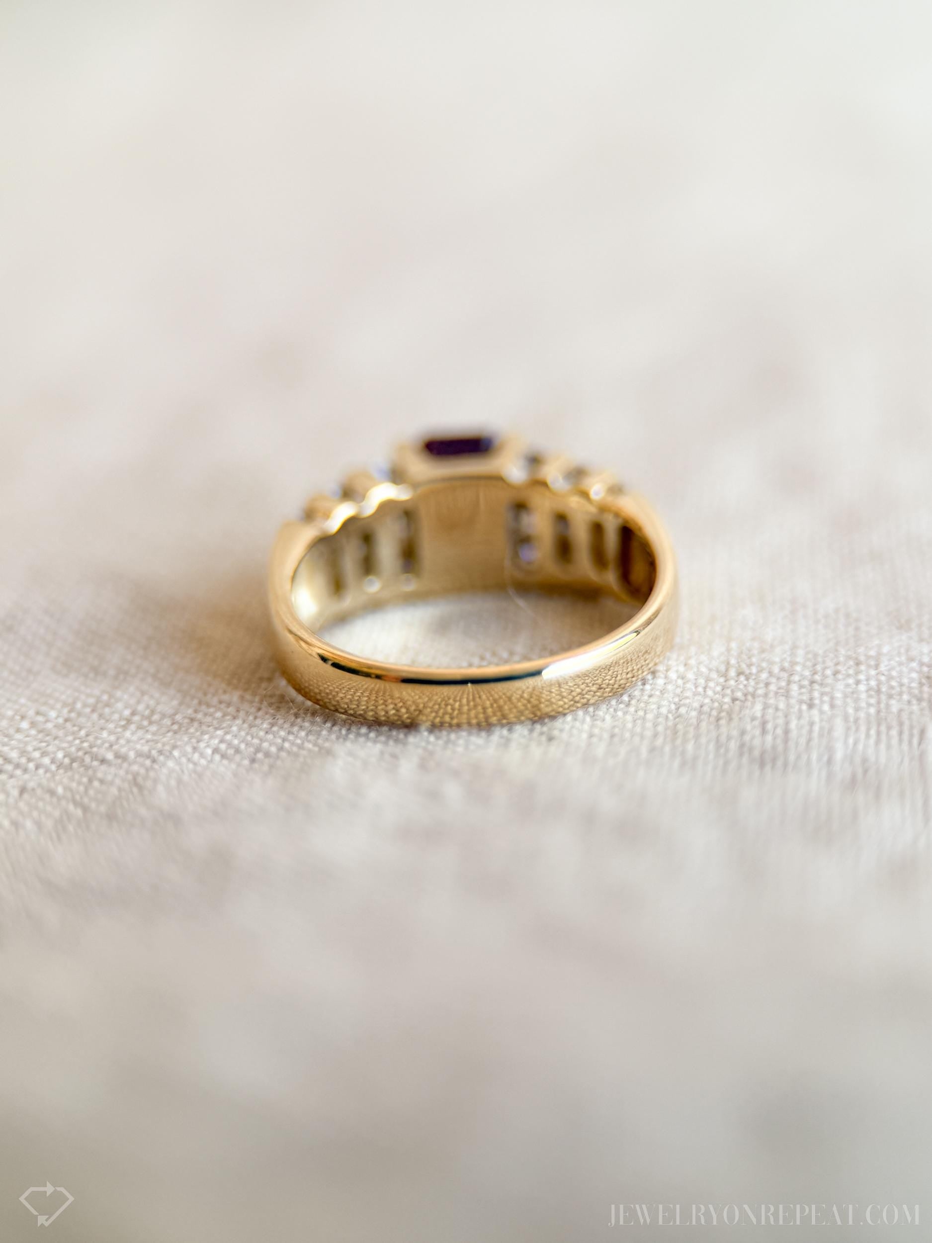 Vintage Alexandrite and Diamond Channel Set Ring in 14k Gold, Antique Jewelry from the 1990s - Timeless, Sustainable, @JewelryOnRepeat
