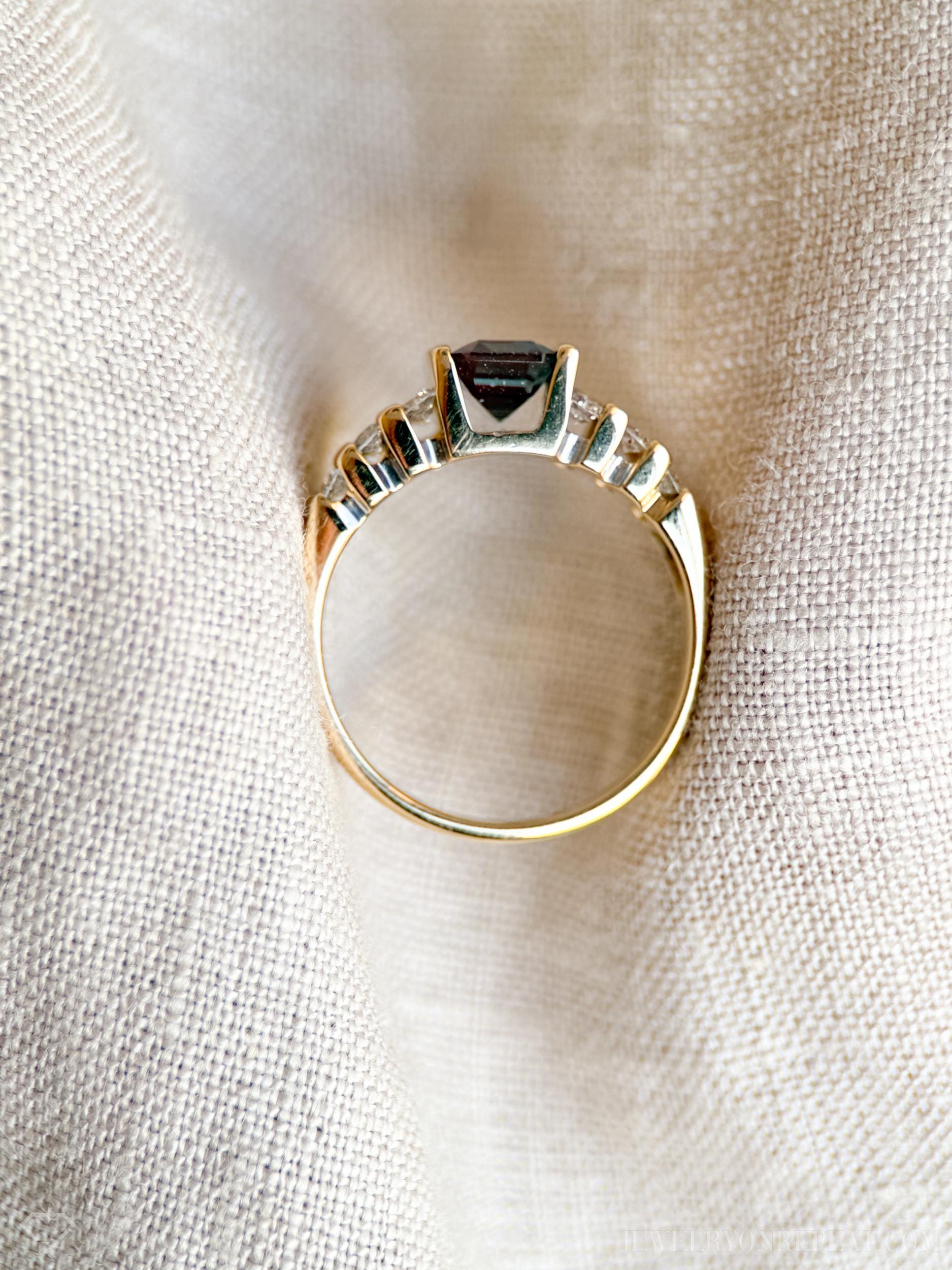 Vintage Alexandrite and Diamond Channel Set Ring in 14k Gold, Antique Jewelry from the 1990s - Timeless, Sustainable, @JewelryOnRepeat