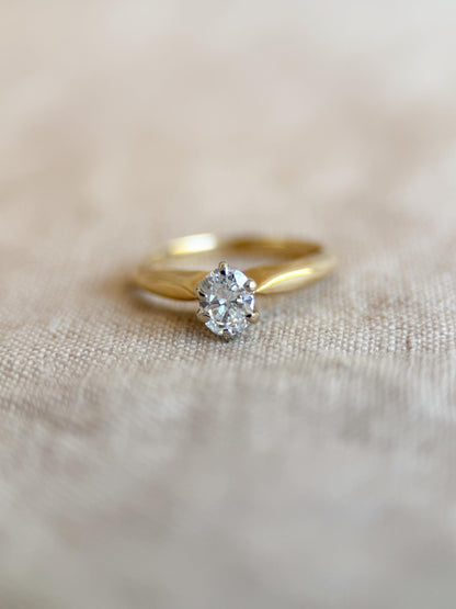 Vintage 1990s Oval Diamond Solitaire Engagement Ring, 14k Gold