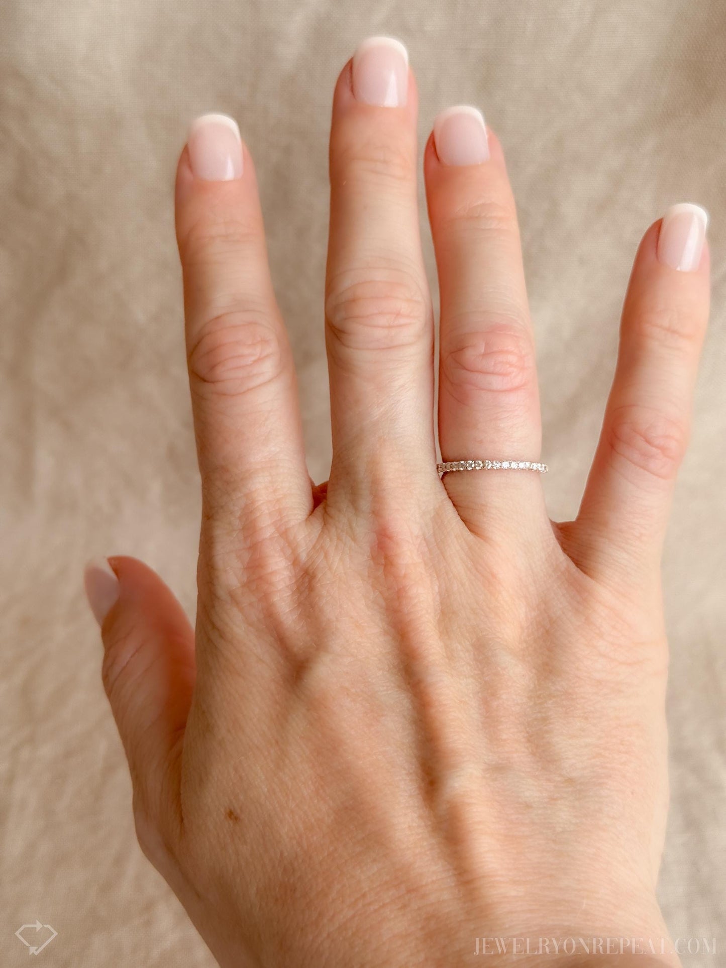 Vintage Diamond Wedding Band, 14k Rose Gold, Prong Set Minimalist Ring, Stacking Band