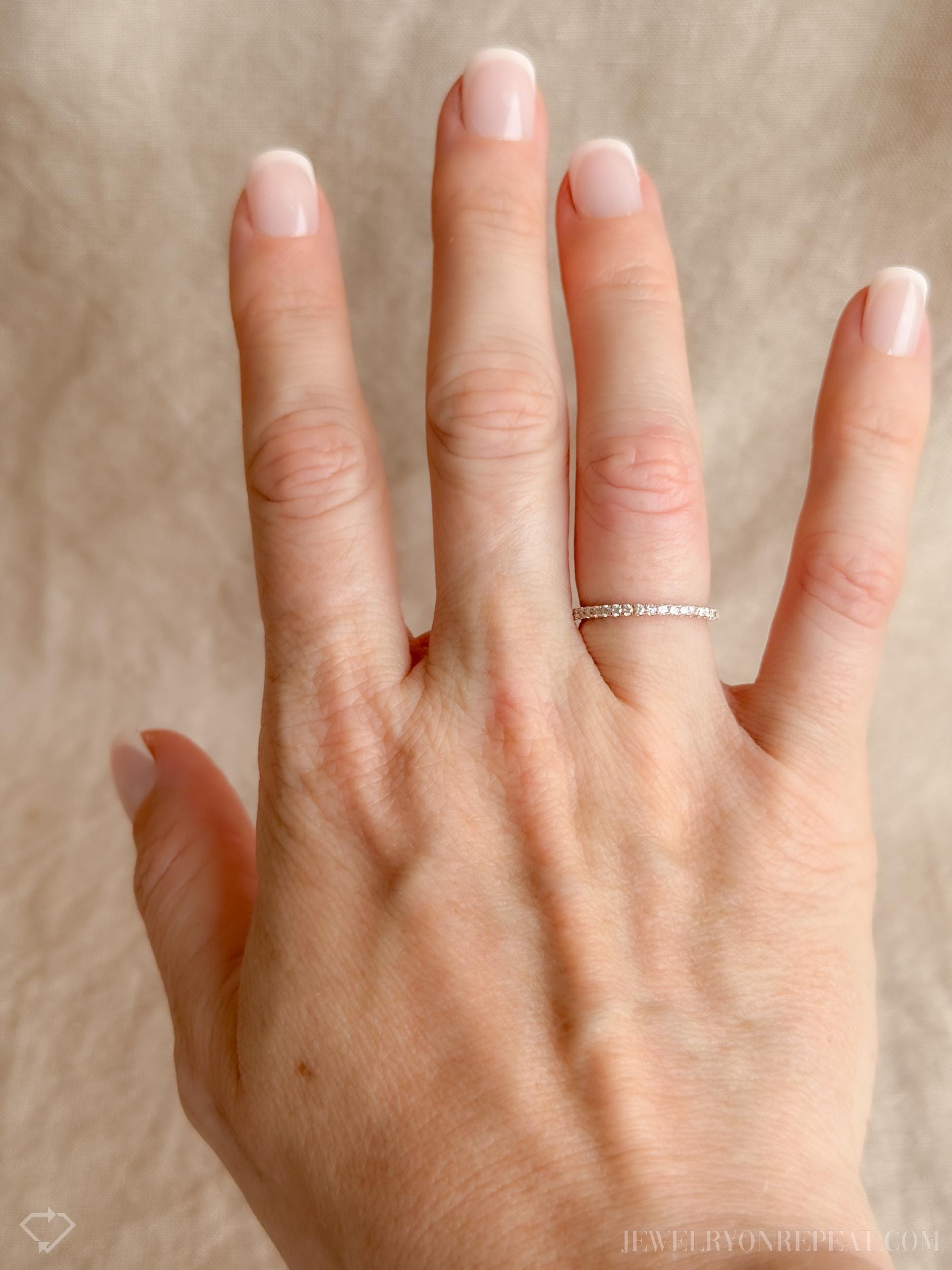 Vintage Diamond Wedding Band, 14k Rose Gold, Prong Set Minimalist Ring, Stacking Band