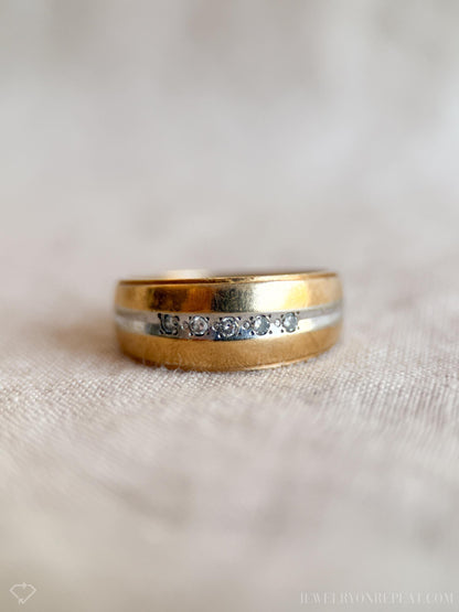Vintage 1960s Diamond Wedding Band, 14k Gold