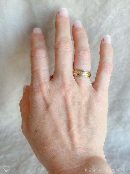 Vintage 1960s Diamond Wedding Band, 14k Gold