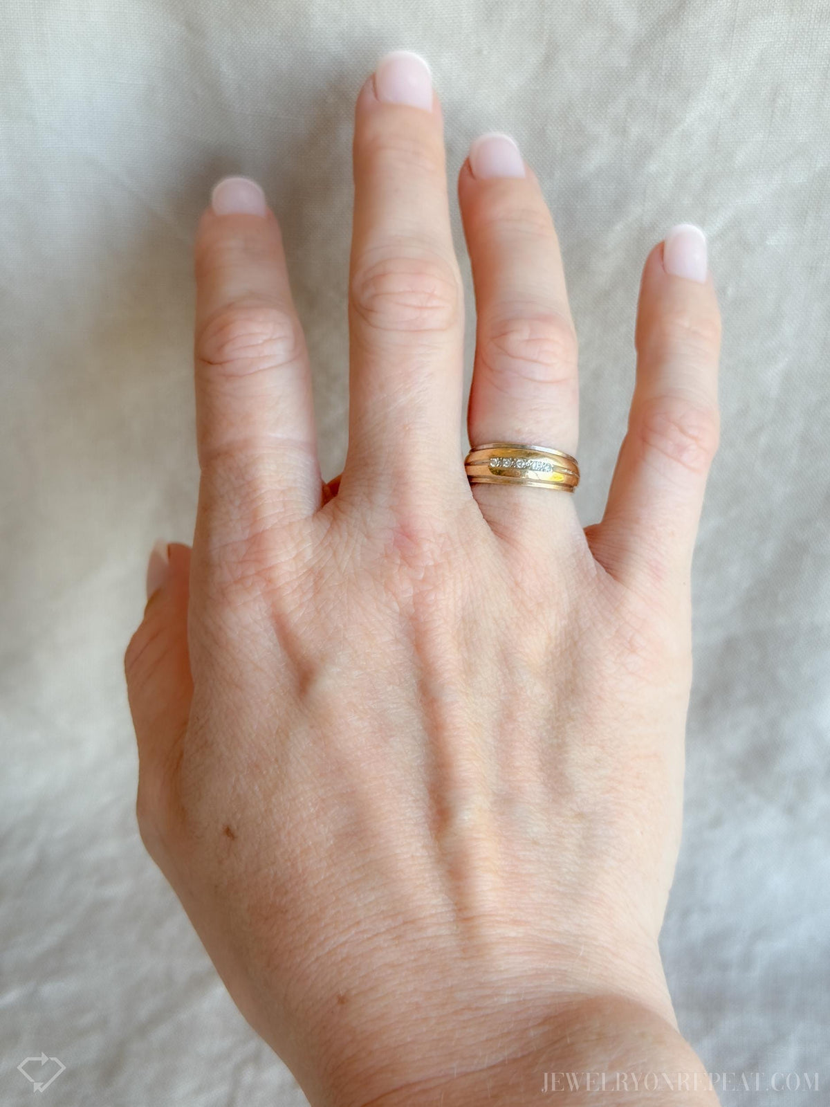 Vintage 1960s Diamond Wedding Band, 14k Gold