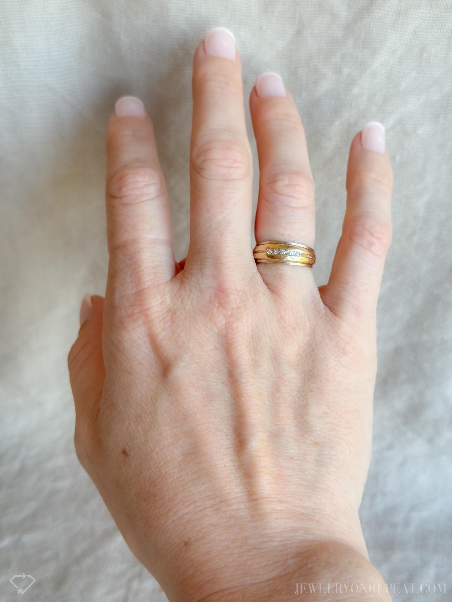 Vintage 1960s Diamond Wedding Band, 14k Gold