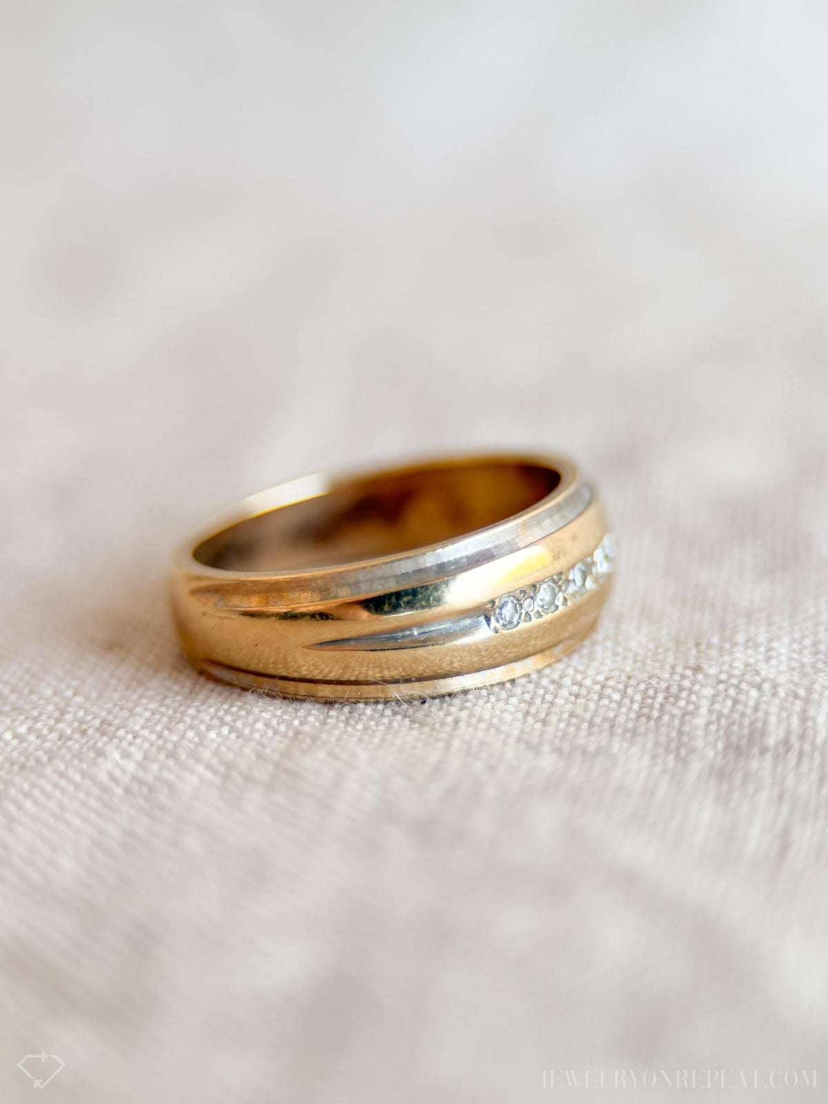 Vintage 1960s Diamond Wedding Band, 14k Gold