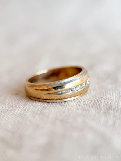 Vintage 1960s Diamond Wedding Band, 14k Gold