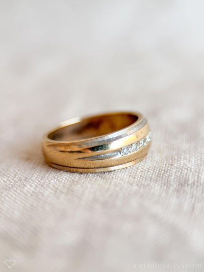 Vintage 1960s Diamond Wedding Band, 14k Gold