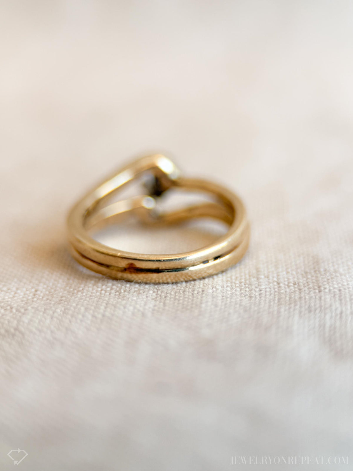Vintage 1990s Diamond Solitaire Engagement Ring in 14k Gold