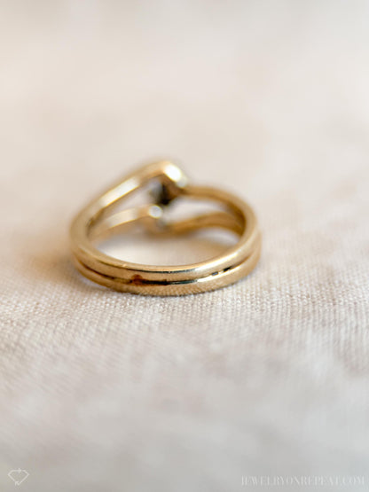 Vintage 1990s Diamond Solitaire Engagement Ring in 14k Gold