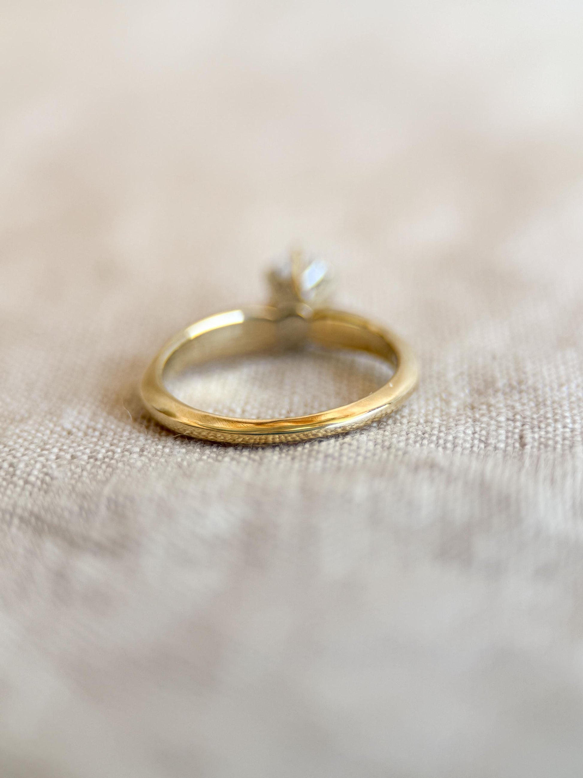 Vintage 1990s Oval Diamond Solitaire Engagement Ring, 14k Gold