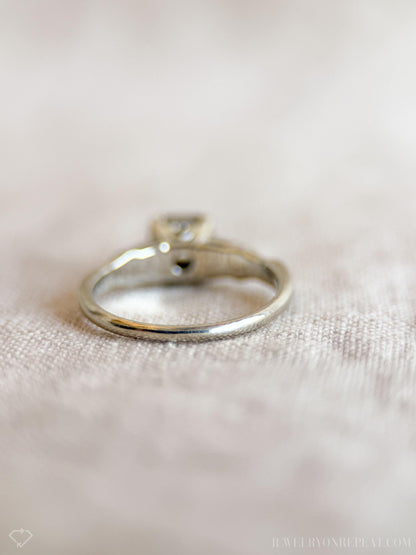 Antique 1920s Art Deco Diamond Engagement Ring, 14k White Gold