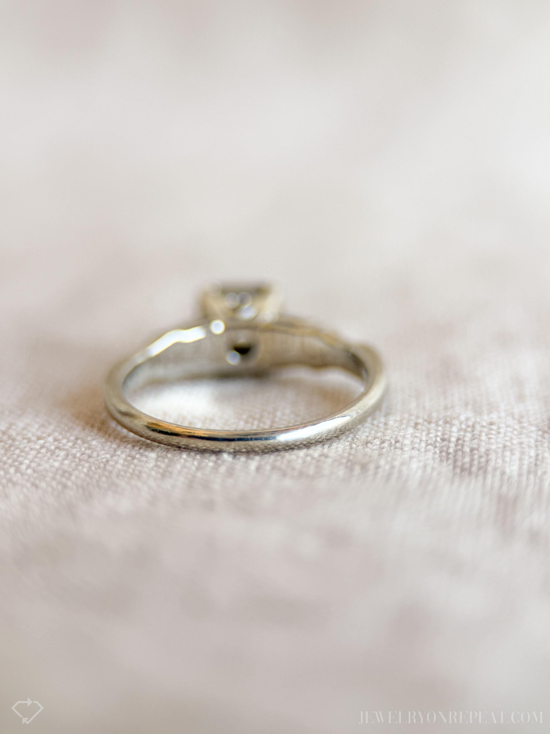 Antique 1920s Art Deco Diamond Engagement Ring, 14k White Gold