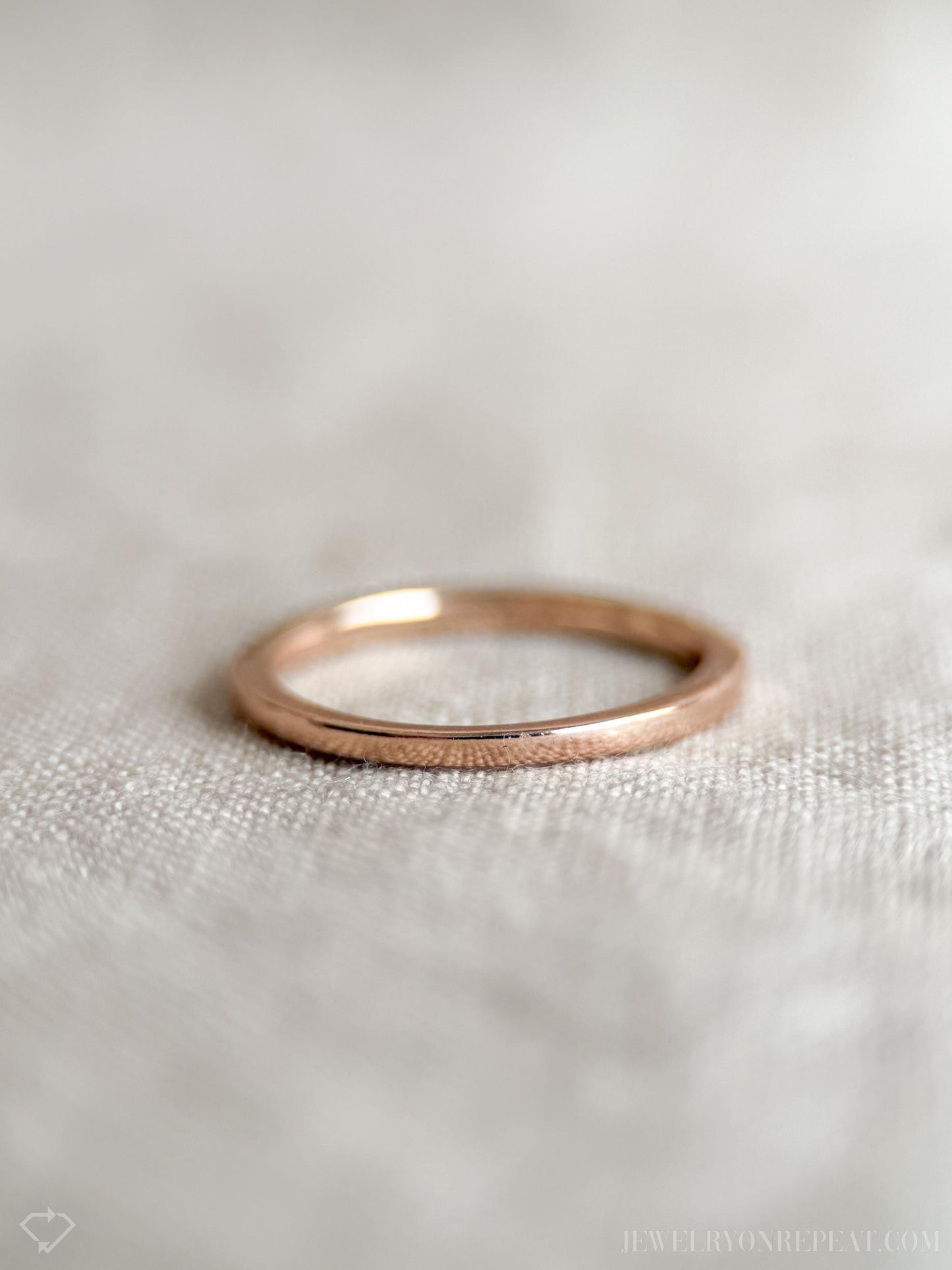 Vintage Diamond Wedding Band, 14k Rose Gold, Prong Set Minimalist Ring, Stacking Band